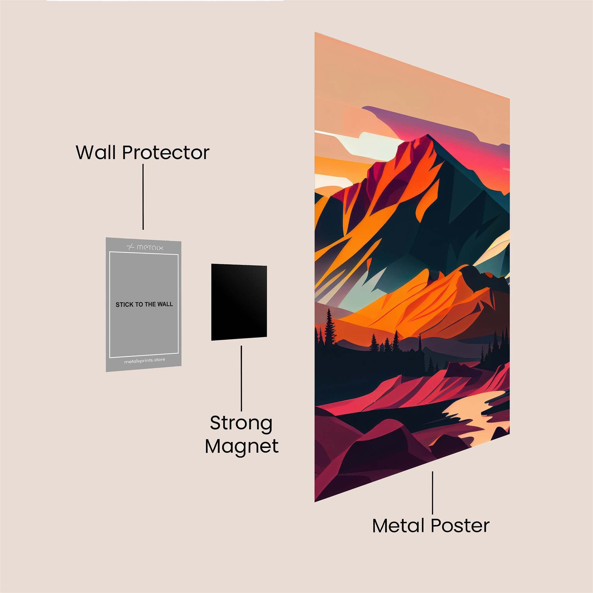 Sunset Serenity Safe Wall Magnetic / M