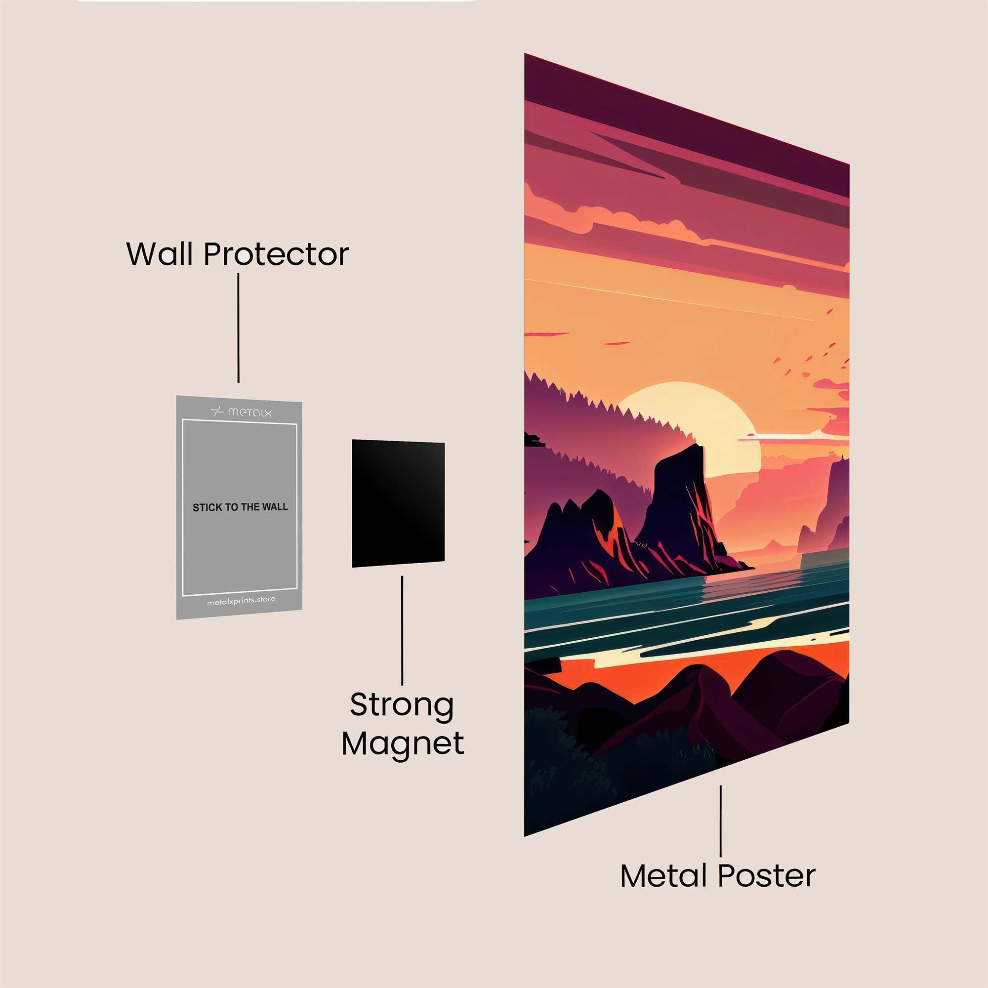 Sunset Serenity Safe Wall Magnetic / M