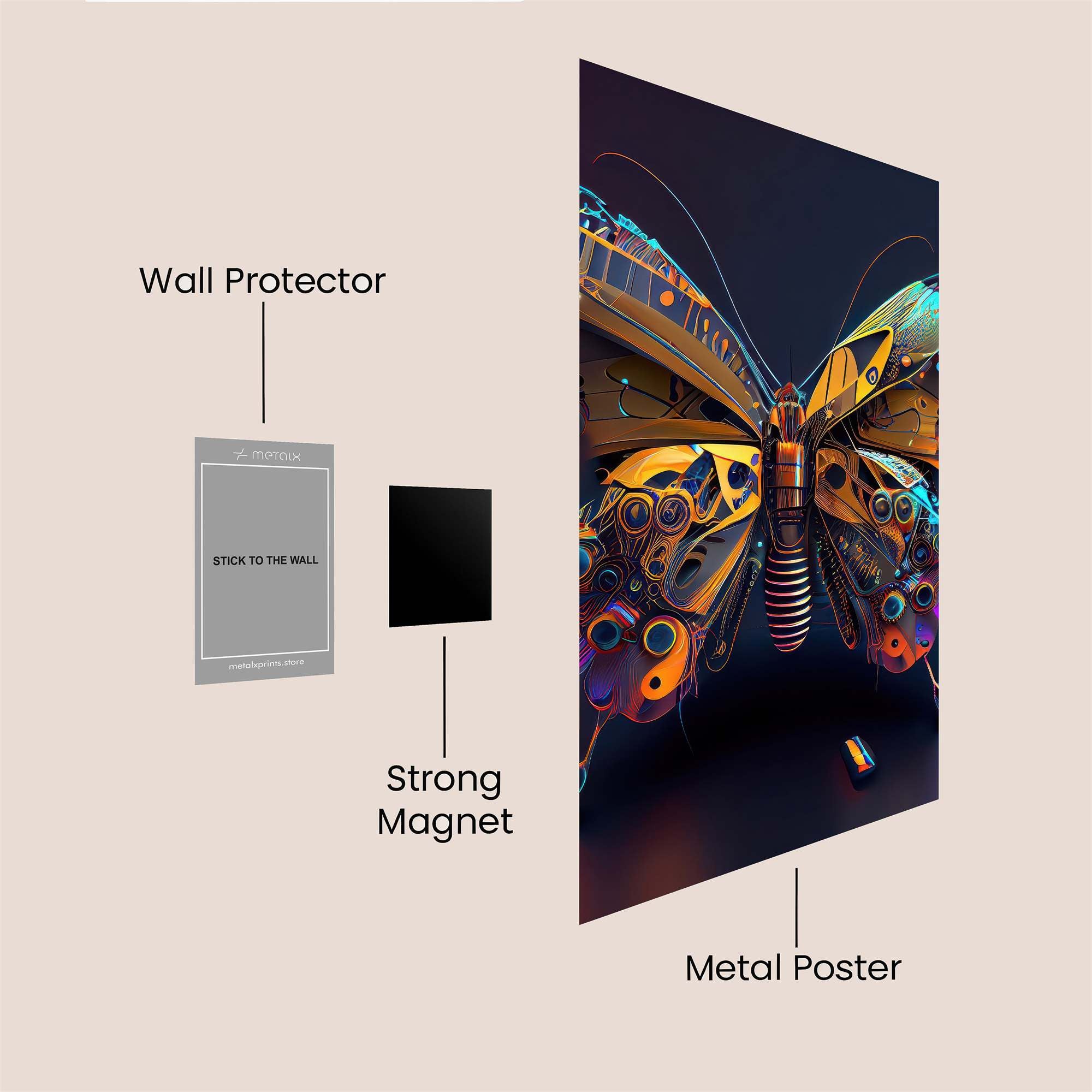 Butterfly Intricacy Safe Wall Magnetic / M