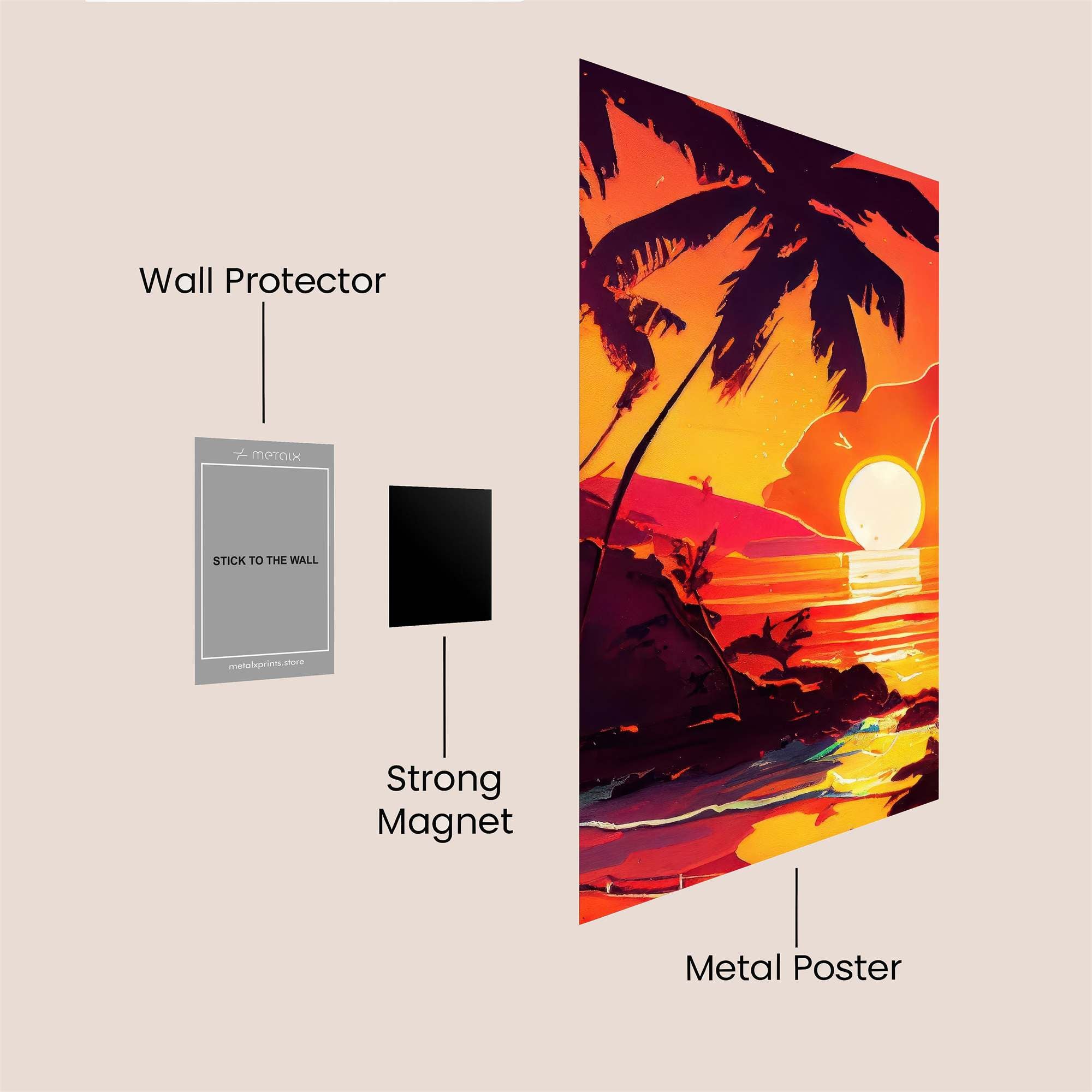 Sunset Serenity Safe Wall Magnetic / M