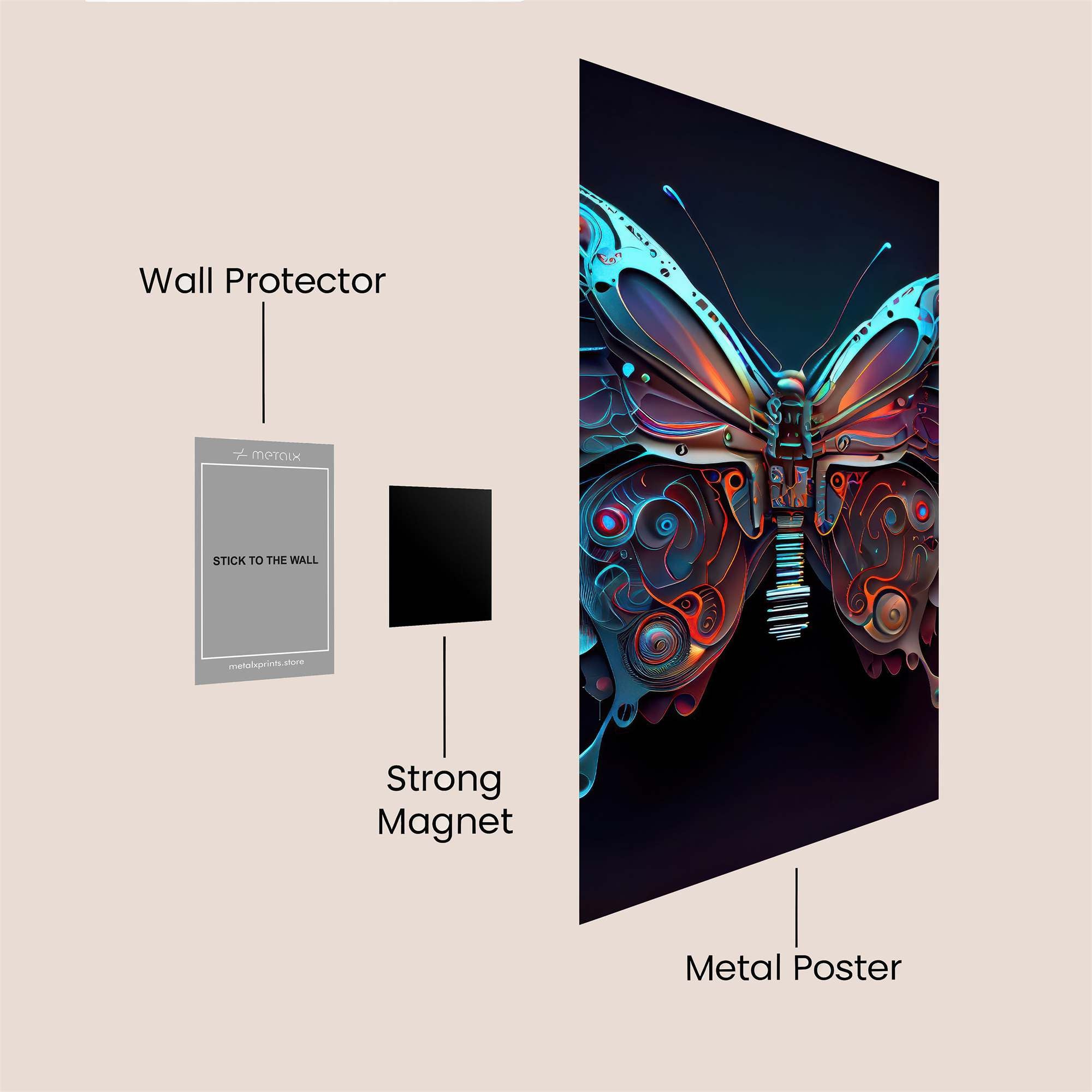 Butterfly Steampunk Safe Wall Magnetic / M