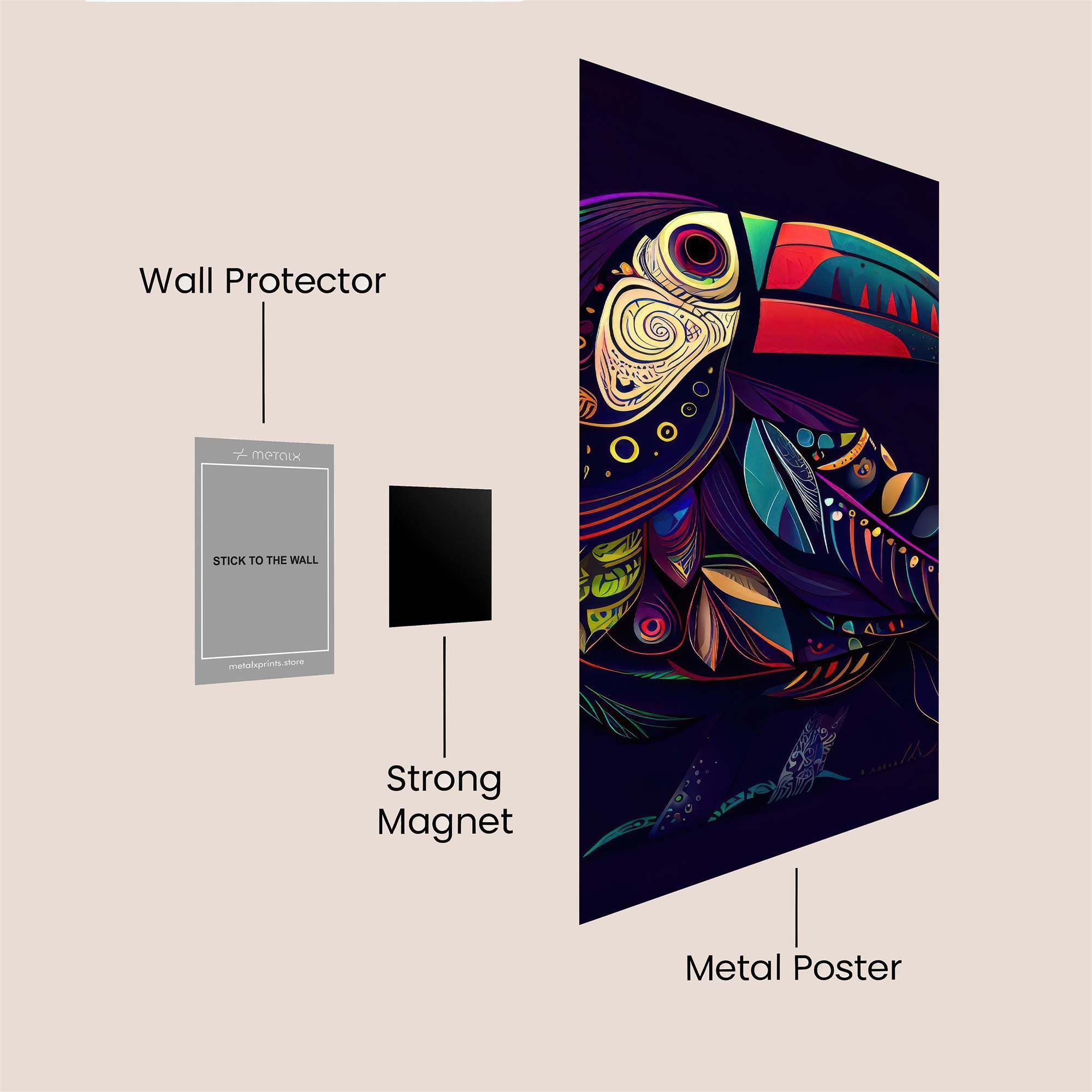 Toucan Vibrance Safe Wall Magnetic / M