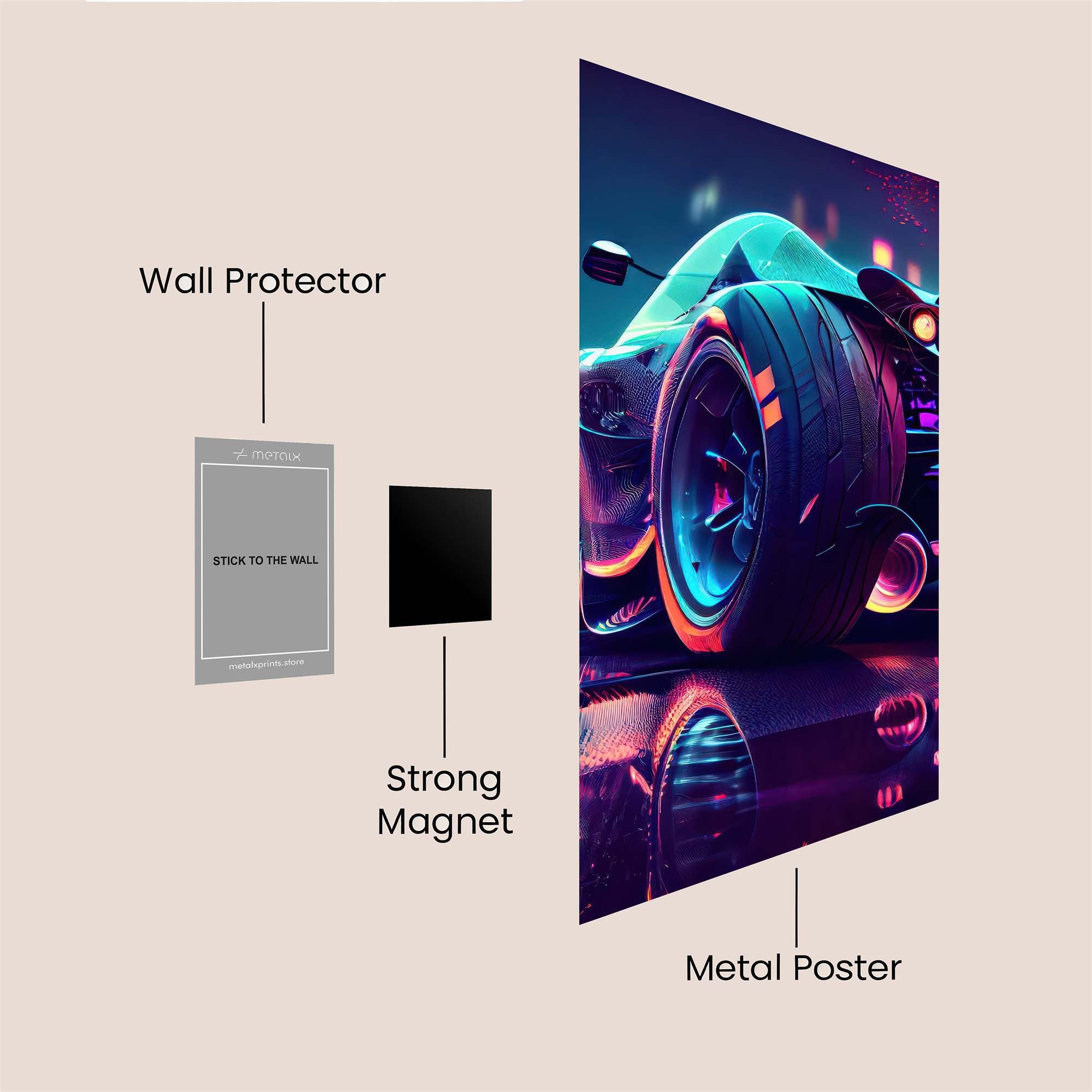 Neon Siren Safe Wall Magnetic / M