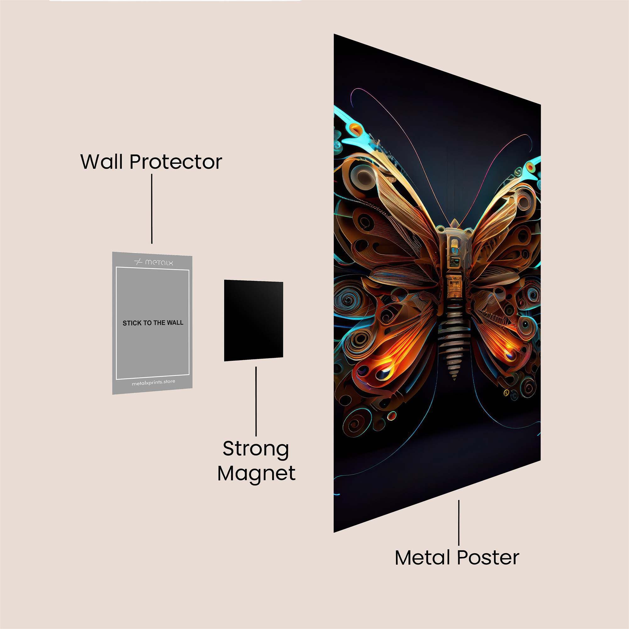 Butterfly Luminescence Safe Wall Magnetic / M