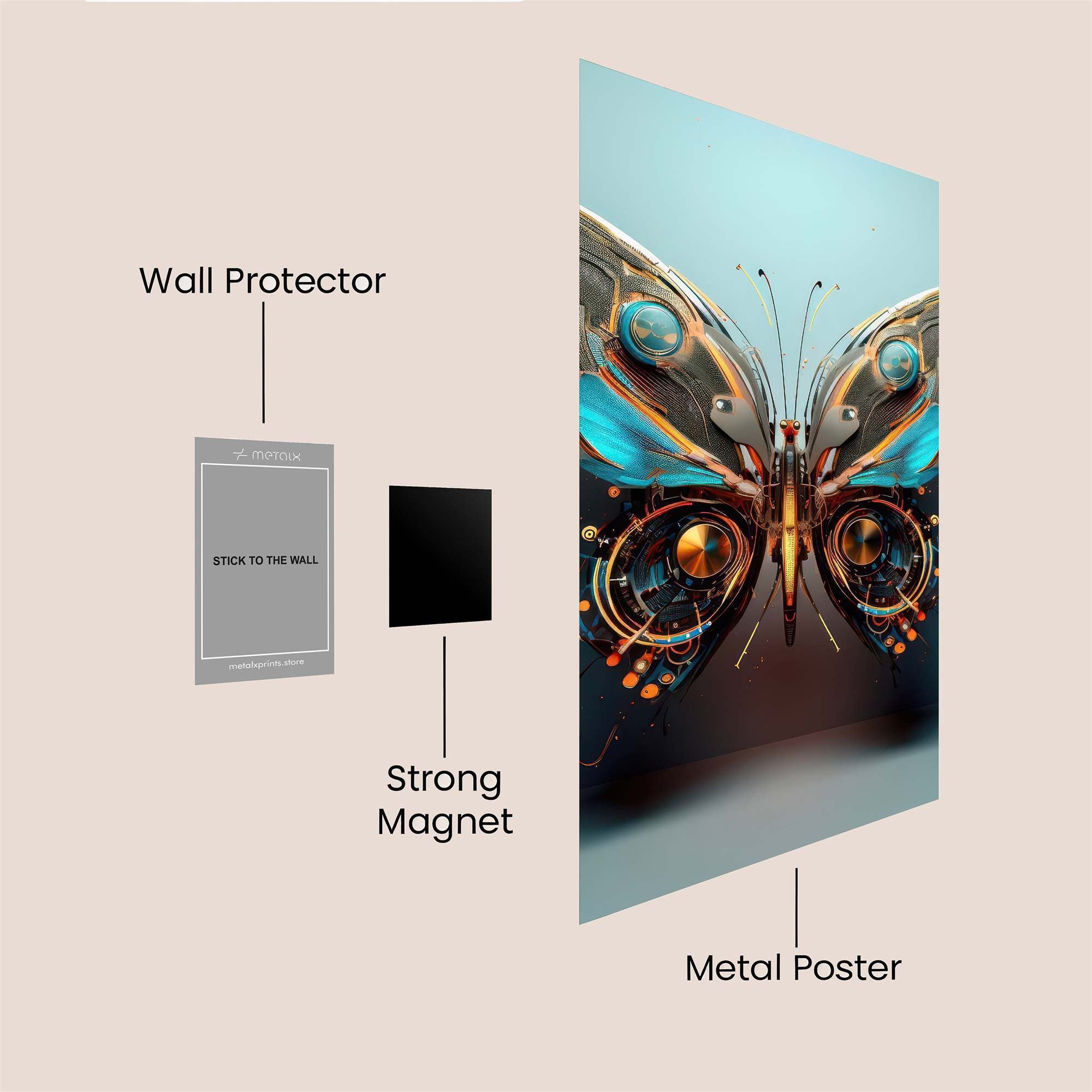 Butterfly Cybernetic Safe Wall Magnetic / M