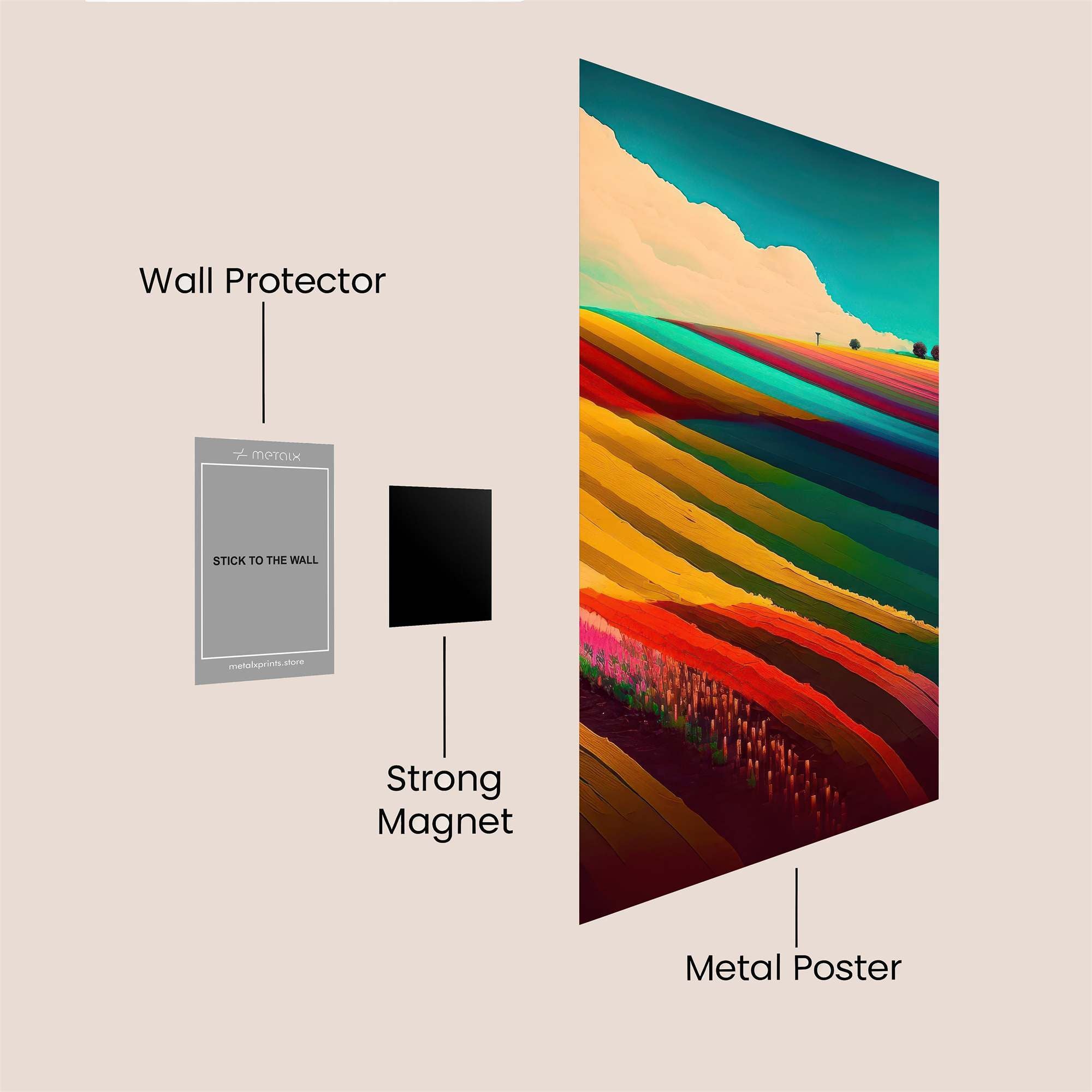 Colorful Dreamscape Safe Wall Magnetic / M