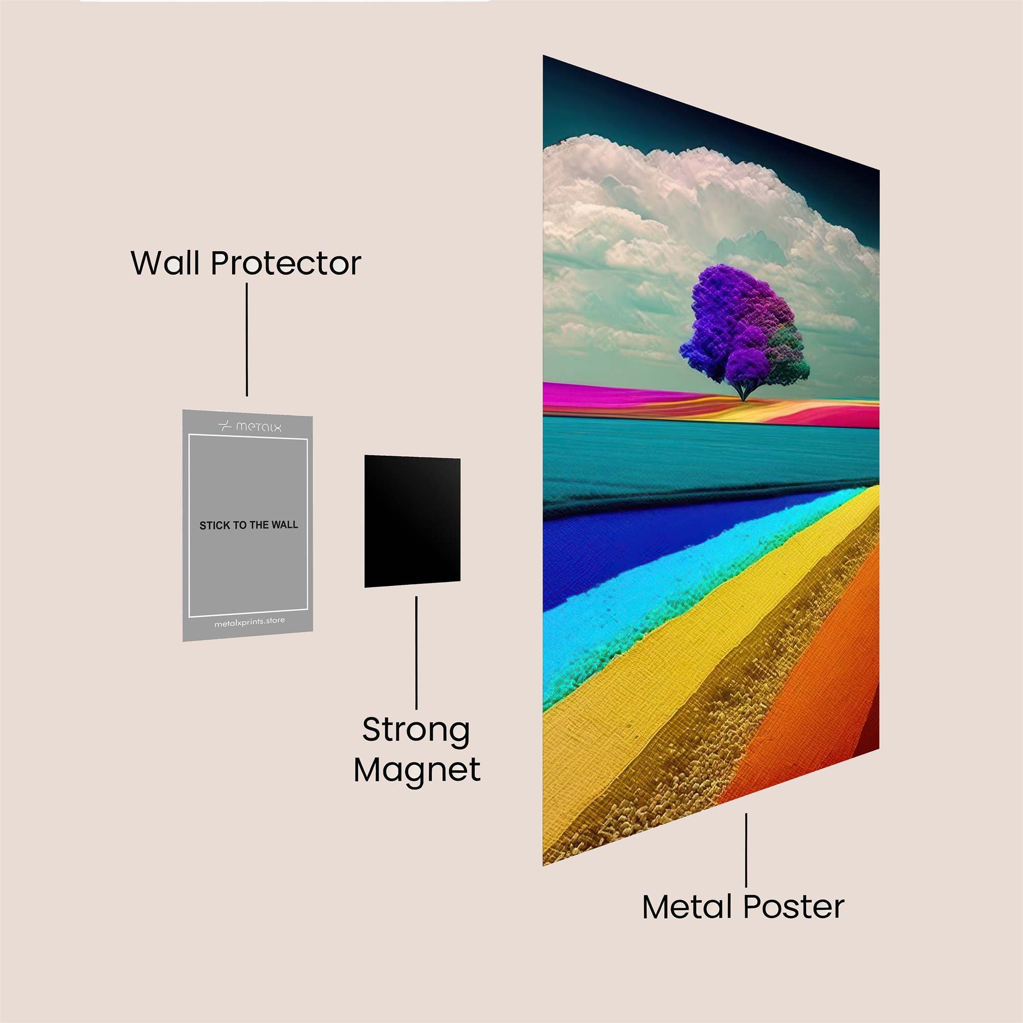 Rainbow Whimsy Safe Wall Magnetic / M