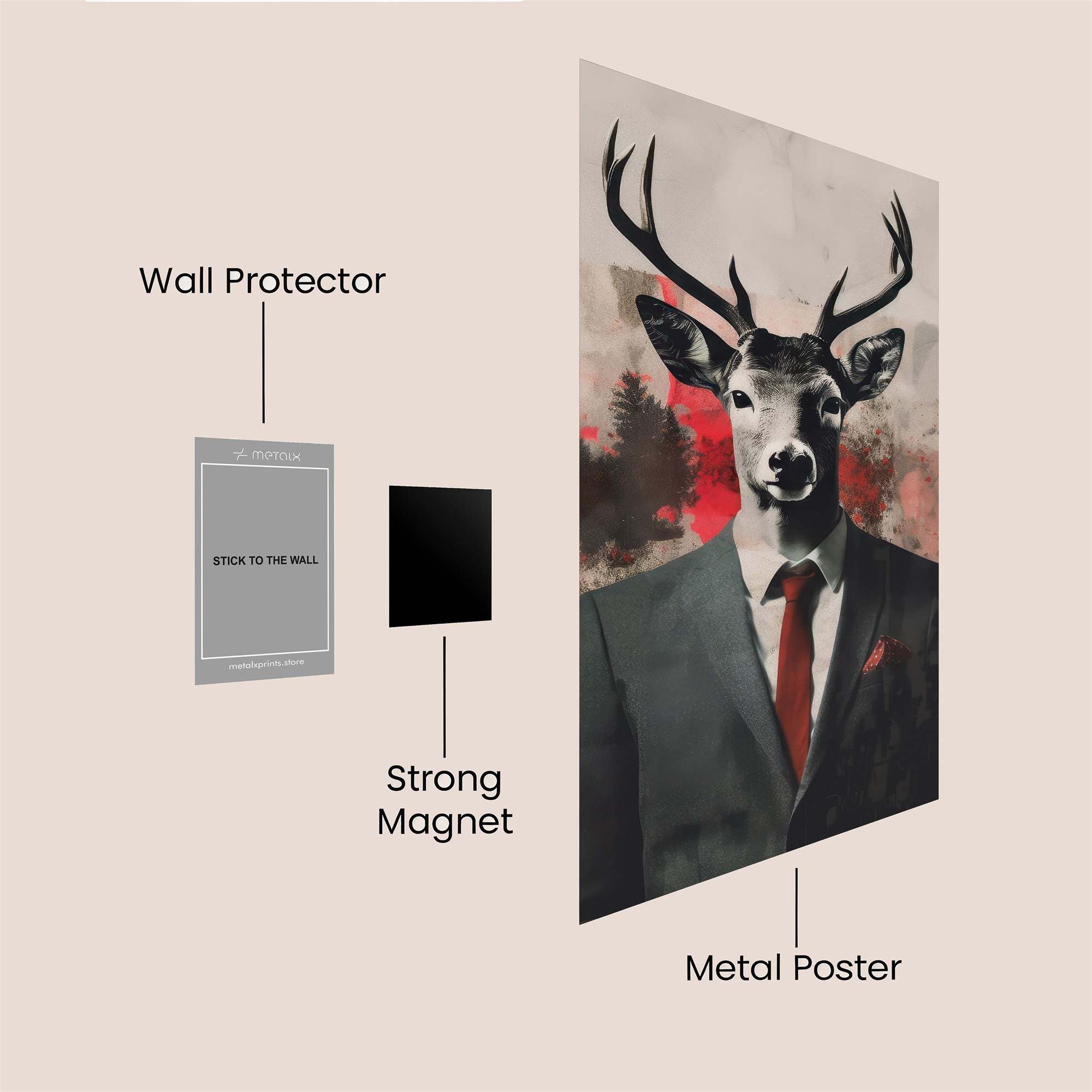 Deer Dapper Safe Wall Magnetic / M