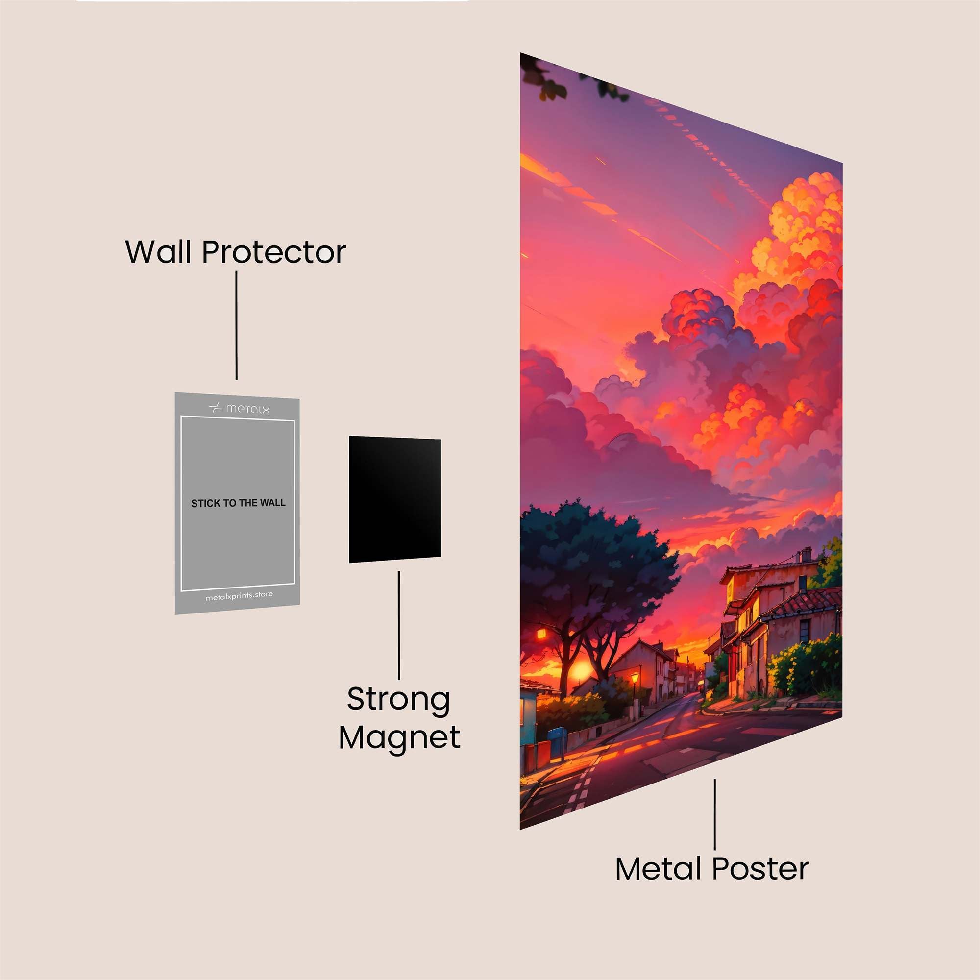 Sunset Serenity Safe Wall Magnetic / M