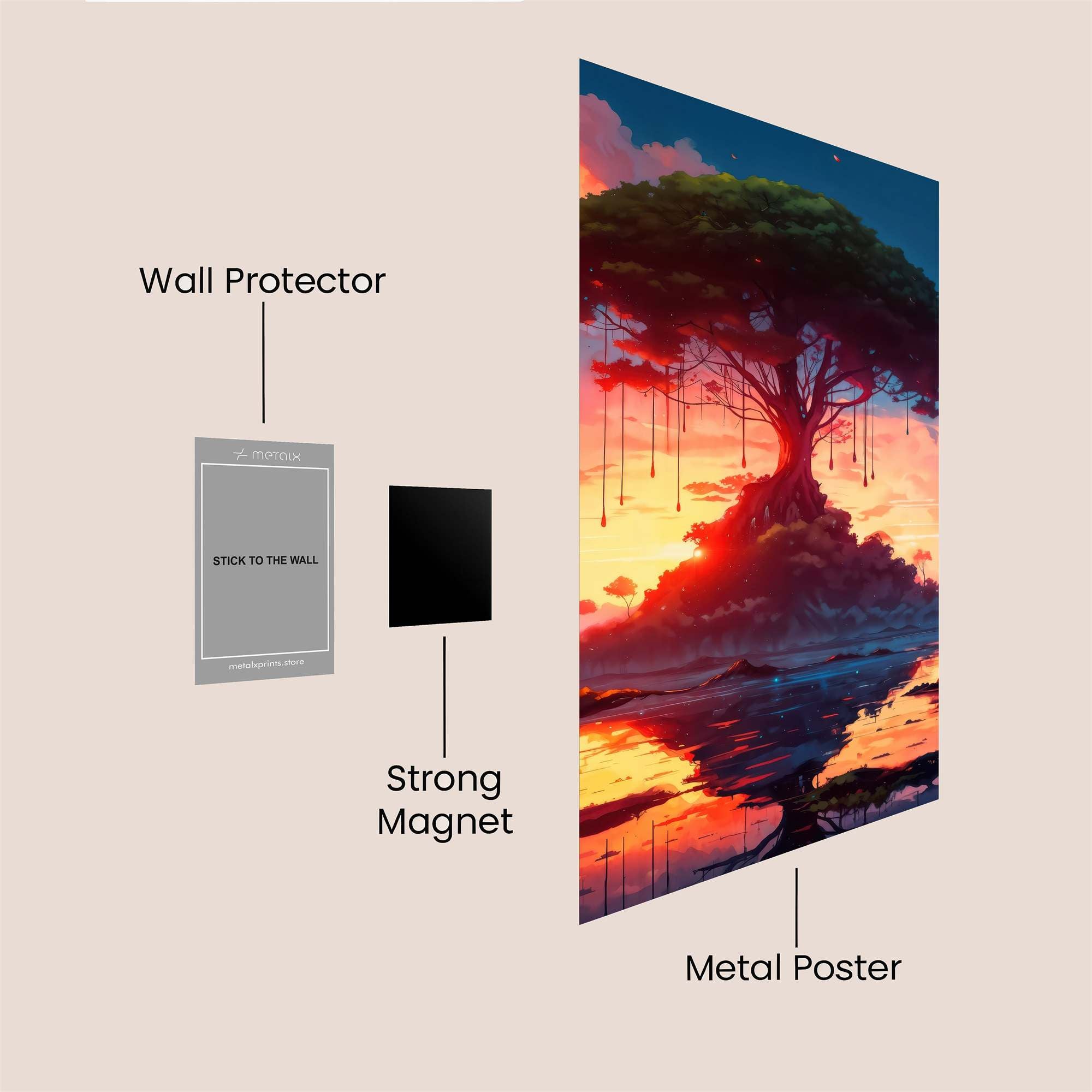 Sunset Serenity Safe Wall Magnetic / M