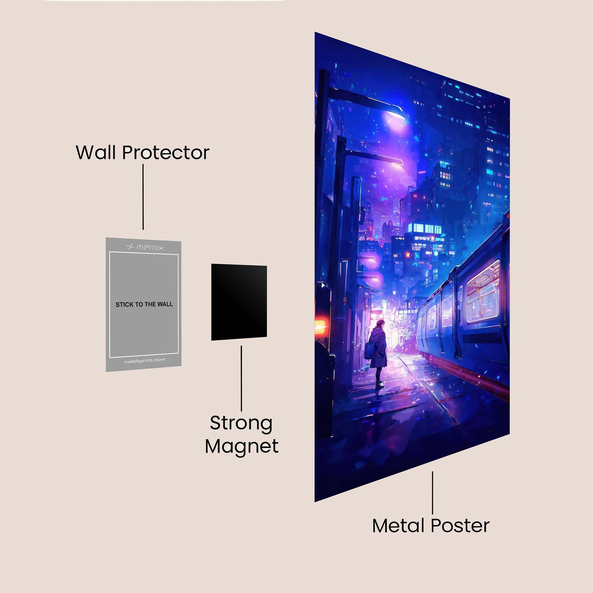 Neon Solitude Safe Wall Magnetic / M