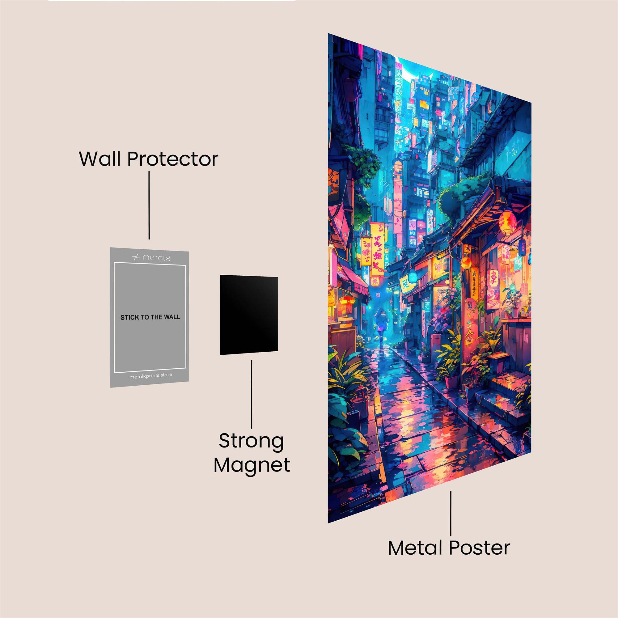 Neon Serenity Safe Wall Magnetic / M