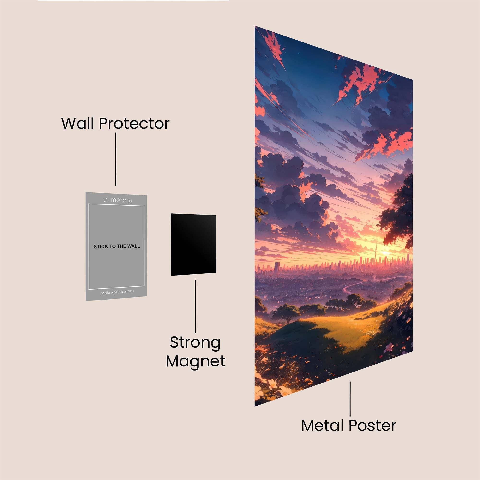 Sunset Serenity Safe Wall Magnetic / M