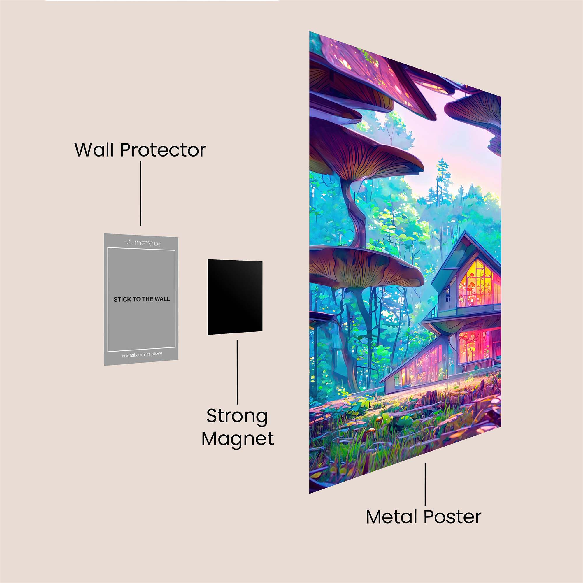 Mushroom Serenity Safe Wall Magnetic / M