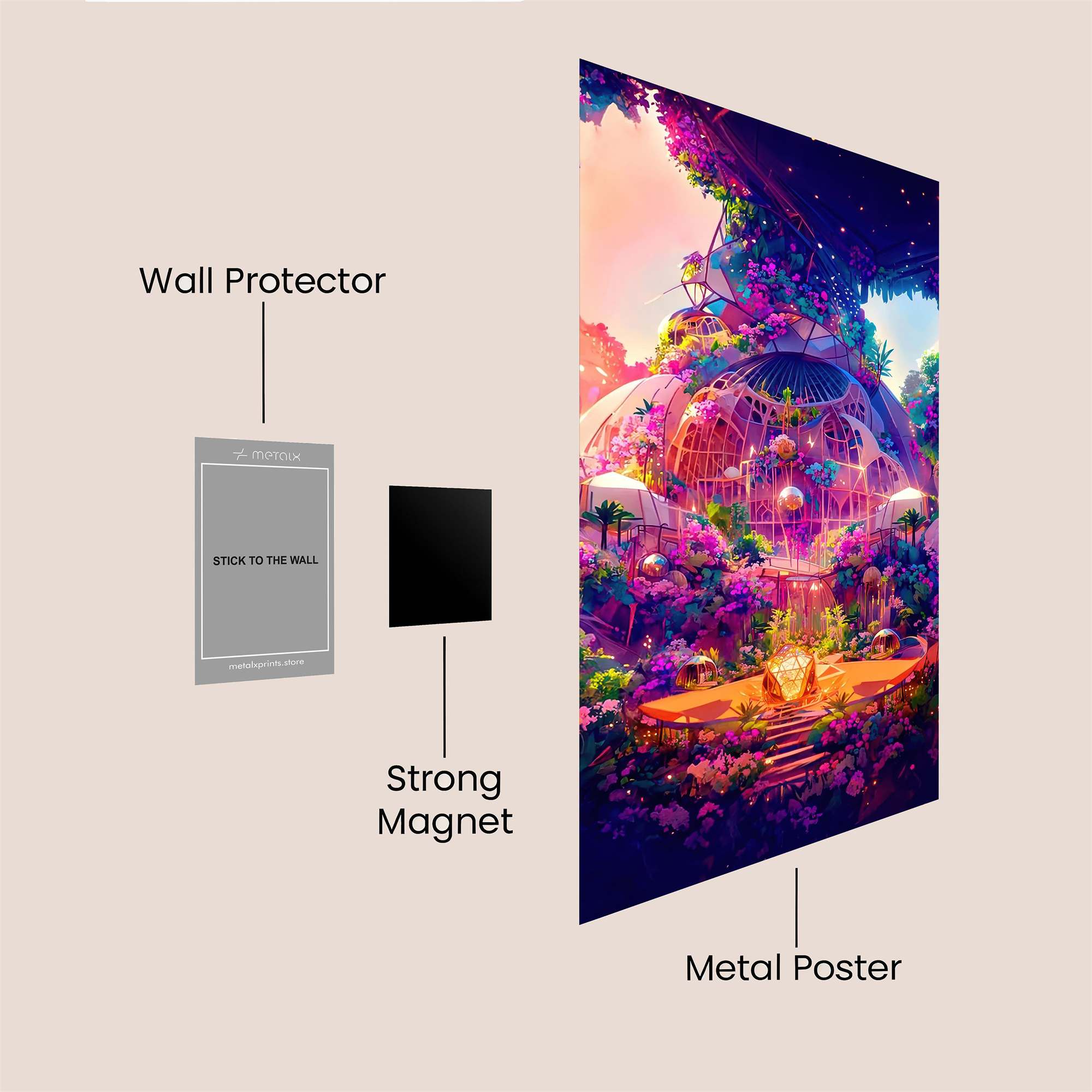 Floral Rapture Safe Wall Magnetic / M
