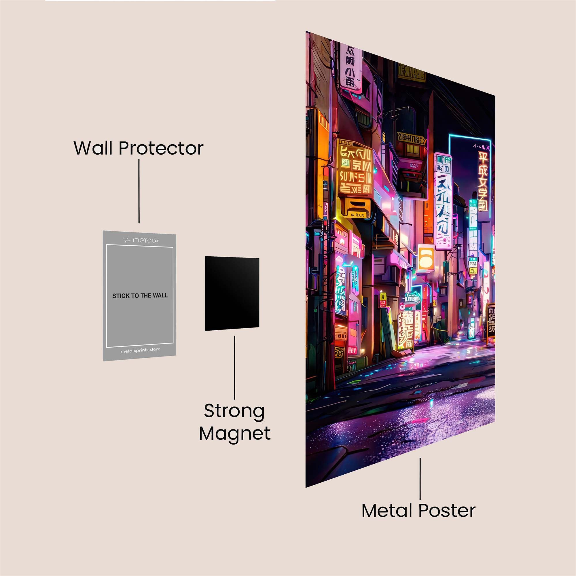 Neon Dreamscape Safe Wall Magnetic / M