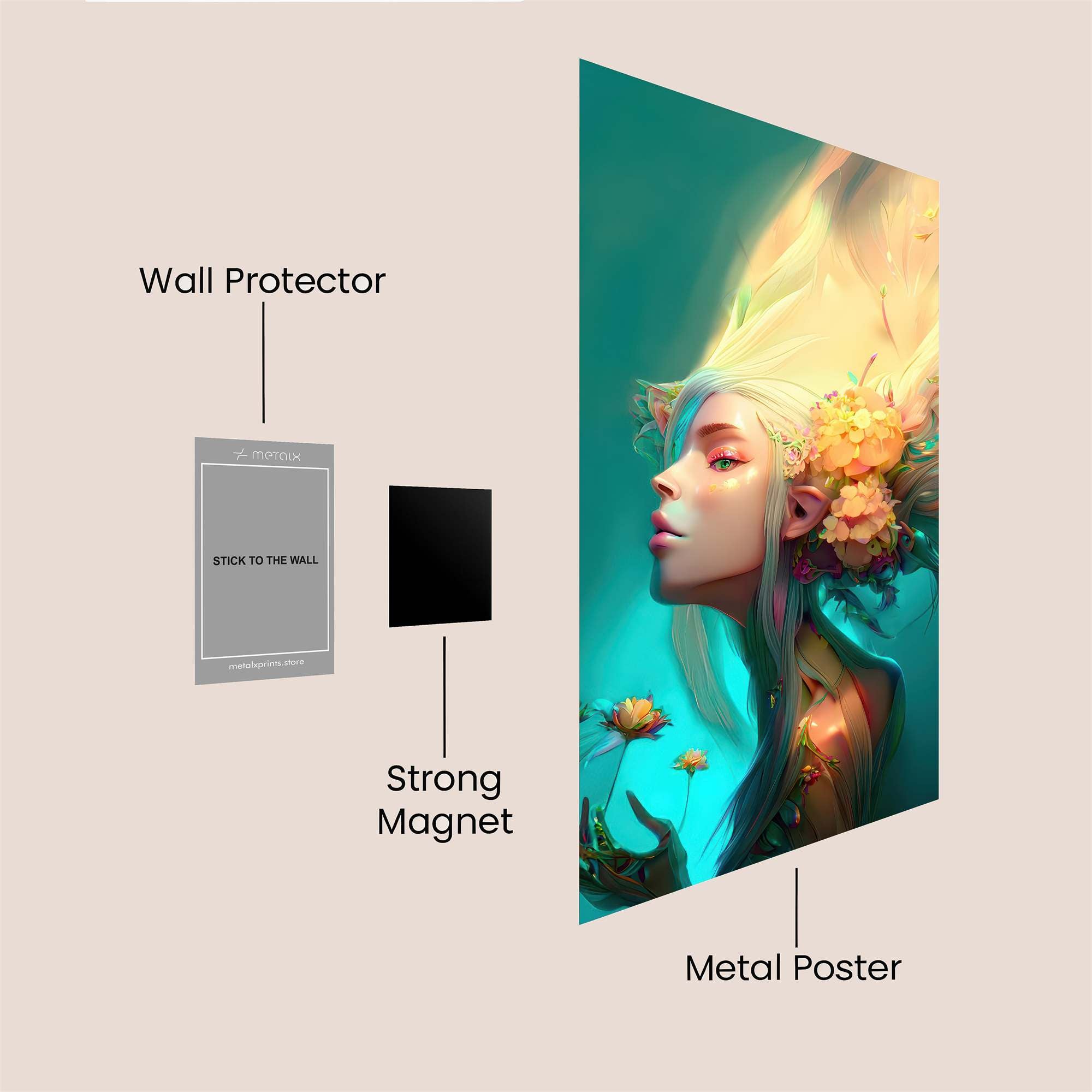 Flower Whisper Safe Wall Magnetic / M