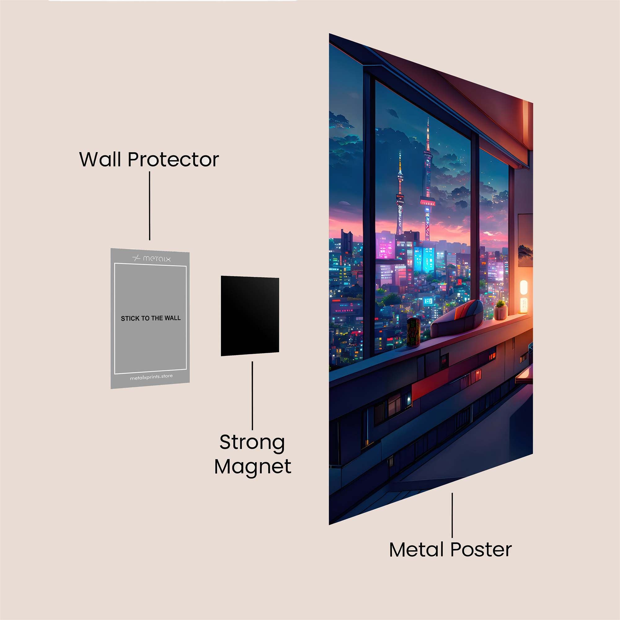 Tokyo Twilight Safe Wall Magnetic / M