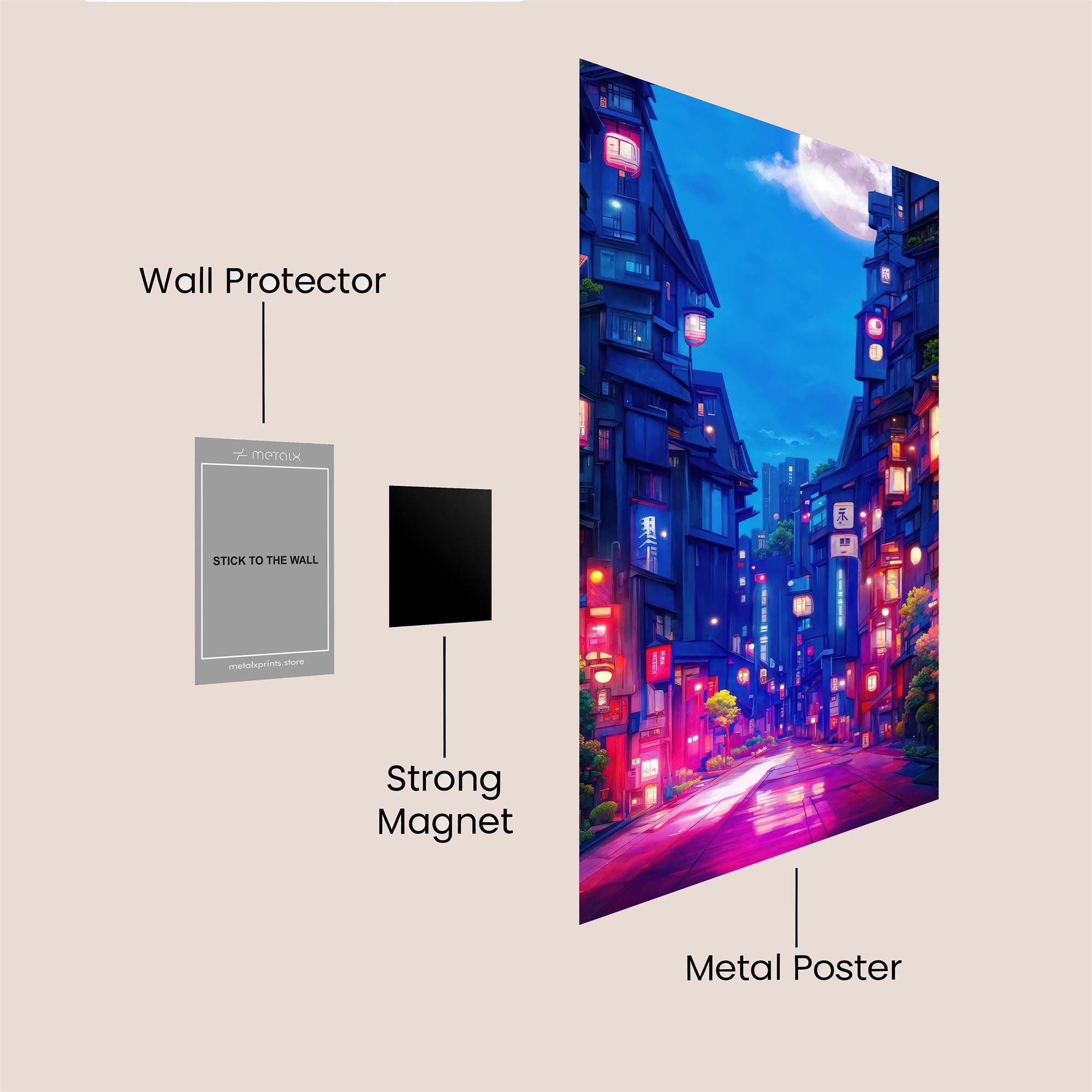 Neon Dreamscape Safe Wall Magnetic / M