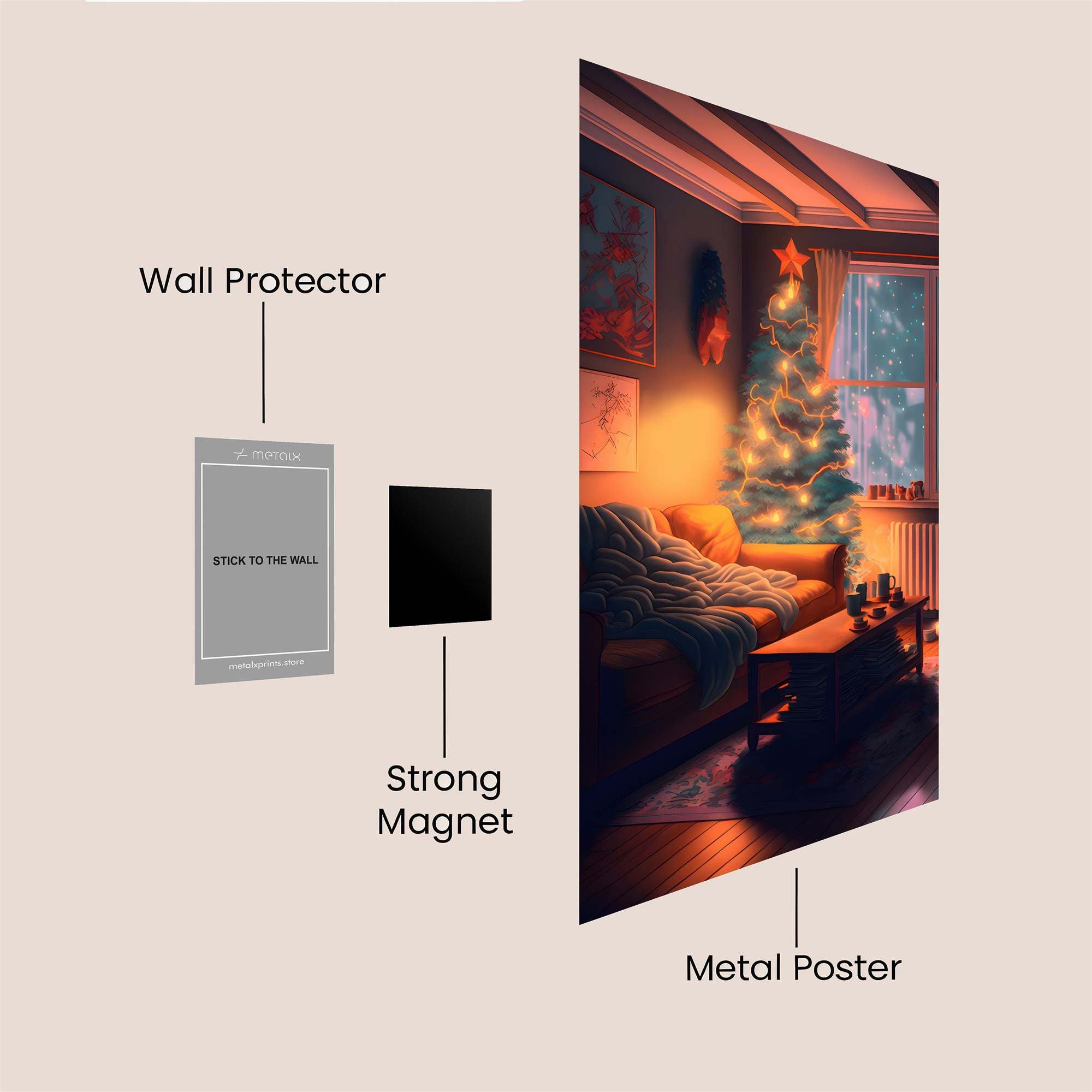 Christmas Cozy Safe Wall Magnetic / M