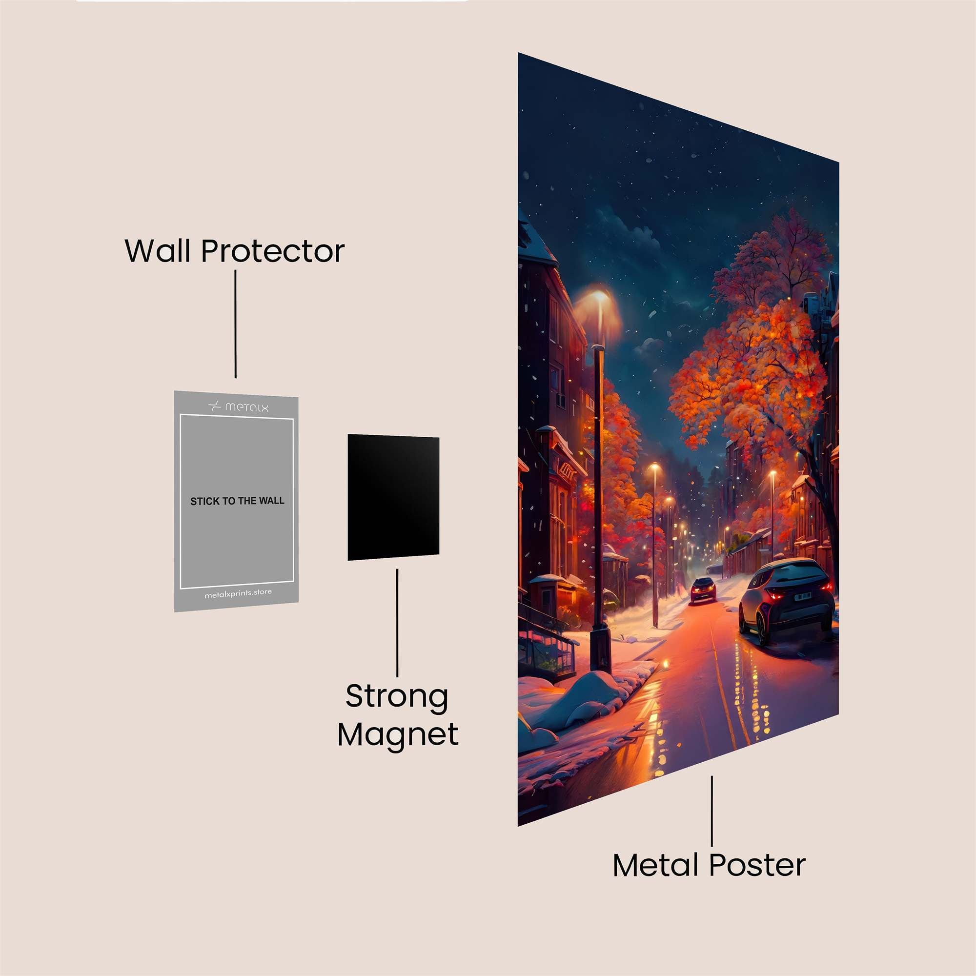Snowfall Serenity Safe Wall Magnetic / M