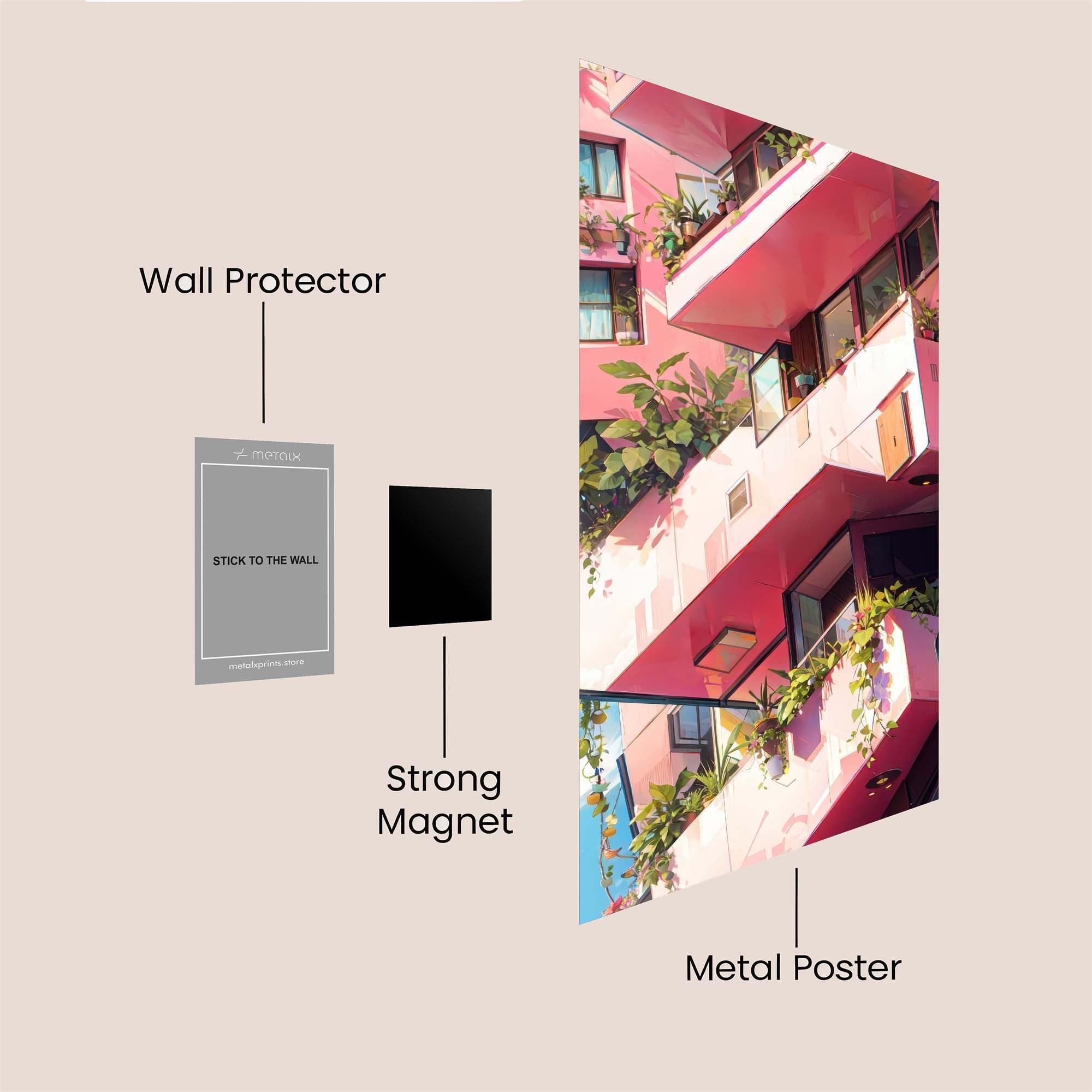 Pink Serenity Safe Wall Magnetic / M