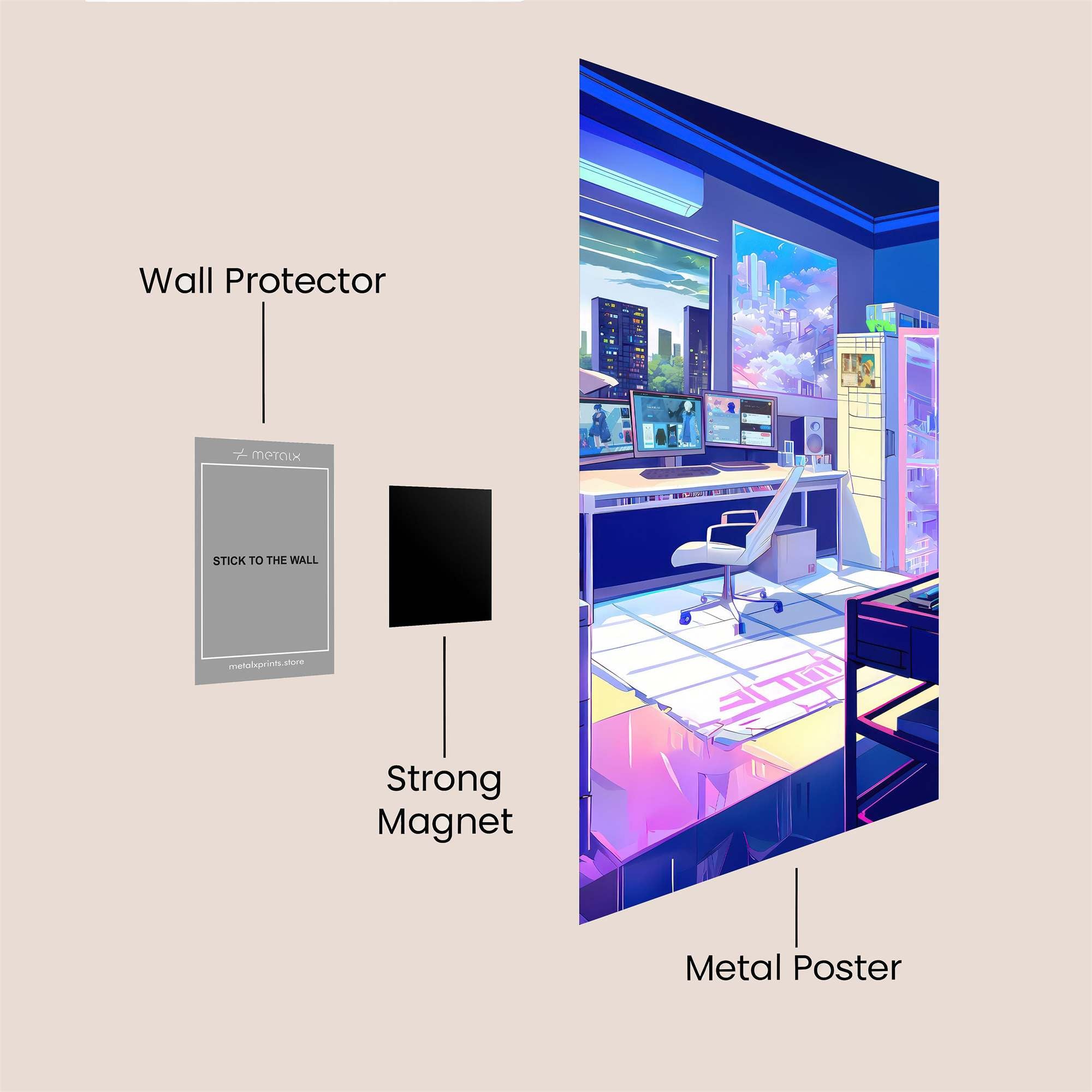 Cyber Serenity Safe Wall Magnetic / M