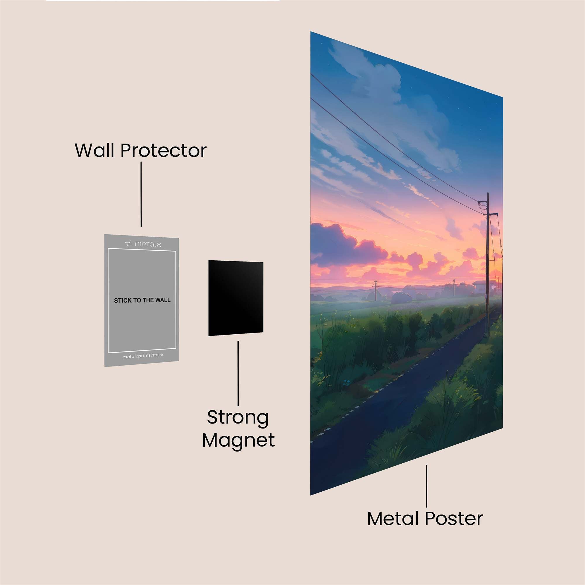 Sunset Serenity Safe Wall Magnetic / M