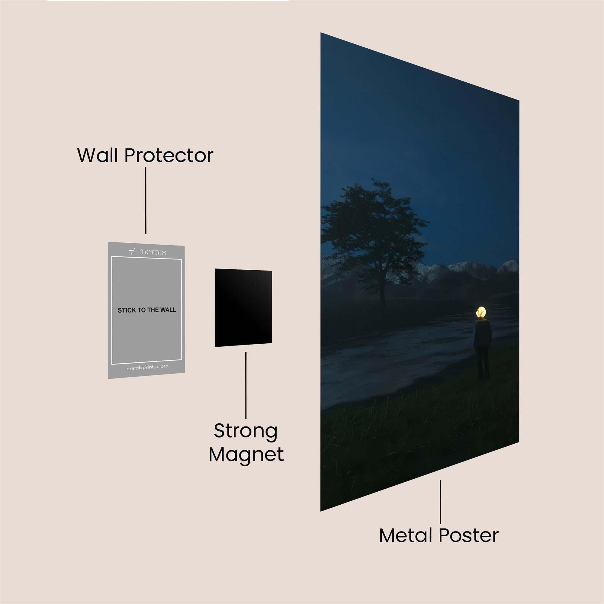 Moonlit Solitude Safe Wall Magnetic / M