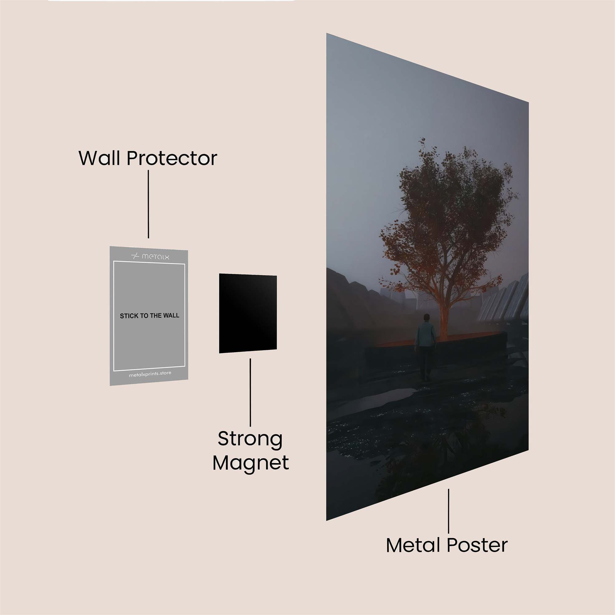 Tree Solitude Safe Wall Magnetic / M