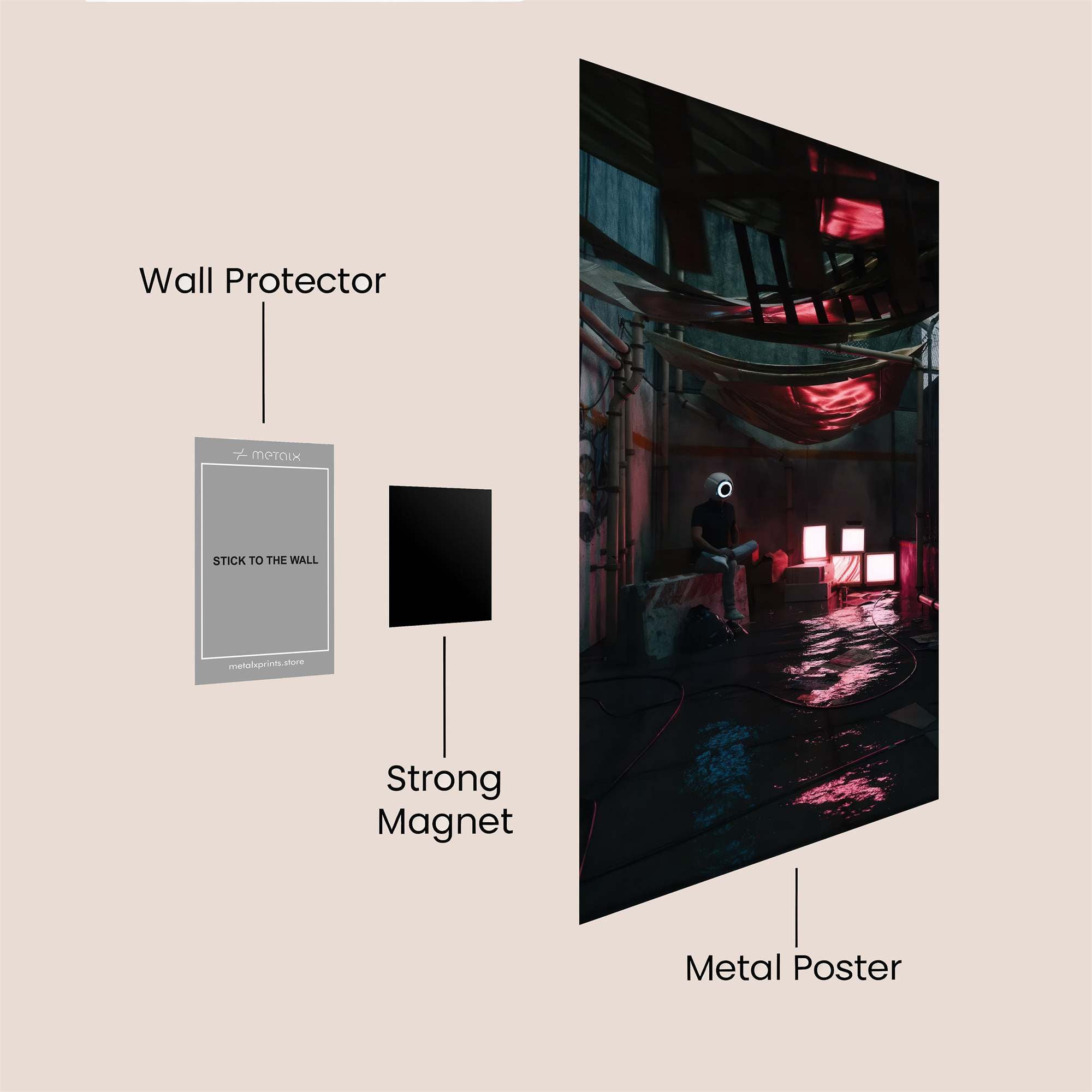 Masked Melancholy Safe Wall Magnetic / M