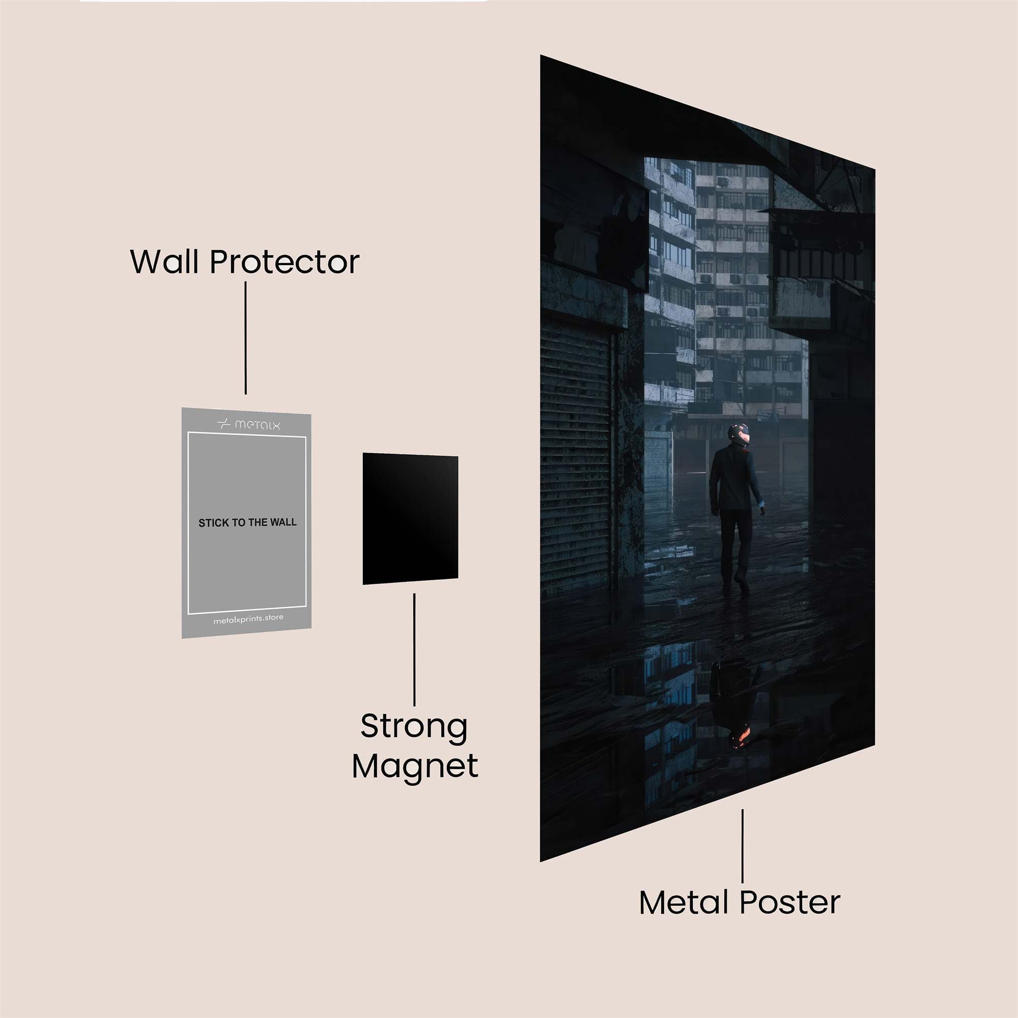Shadowed Solitude Safe Wall Magnetic / M
