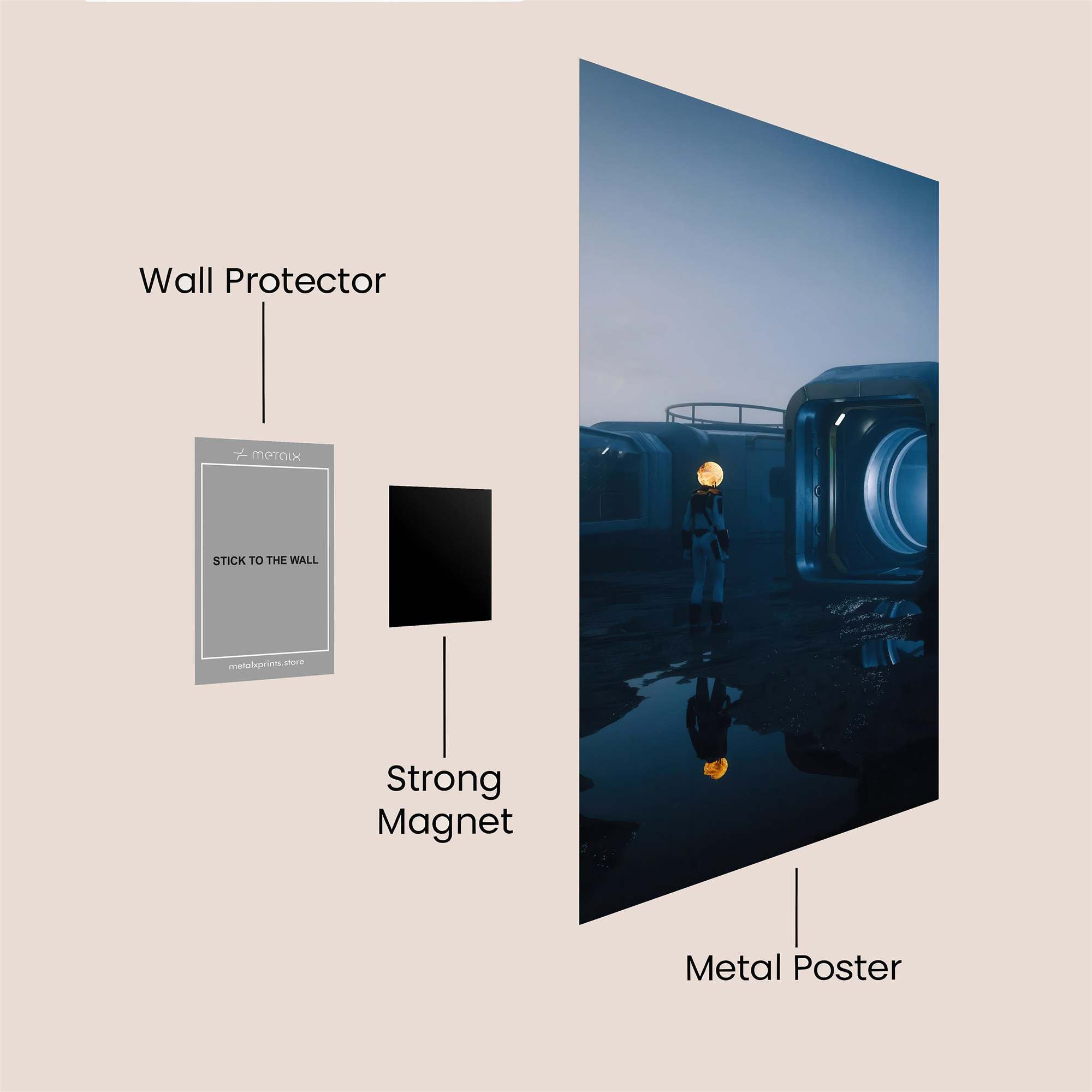 Astronaut Serene Safe Wall Magnetic / M