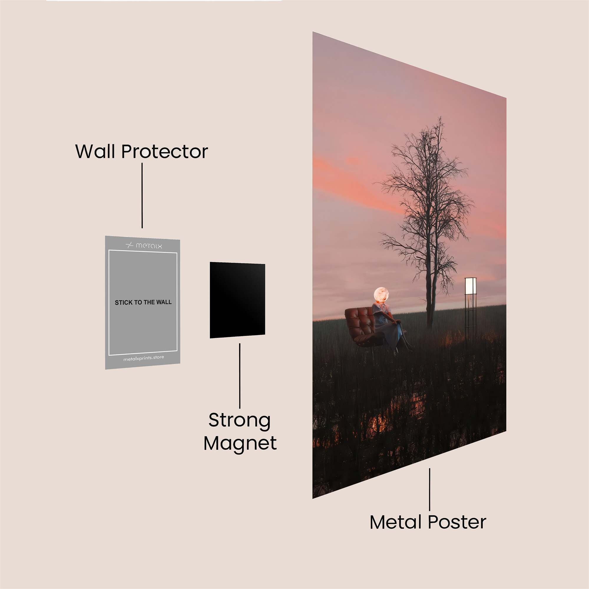 Sunset Solitude Safe Wall Magnetic / M