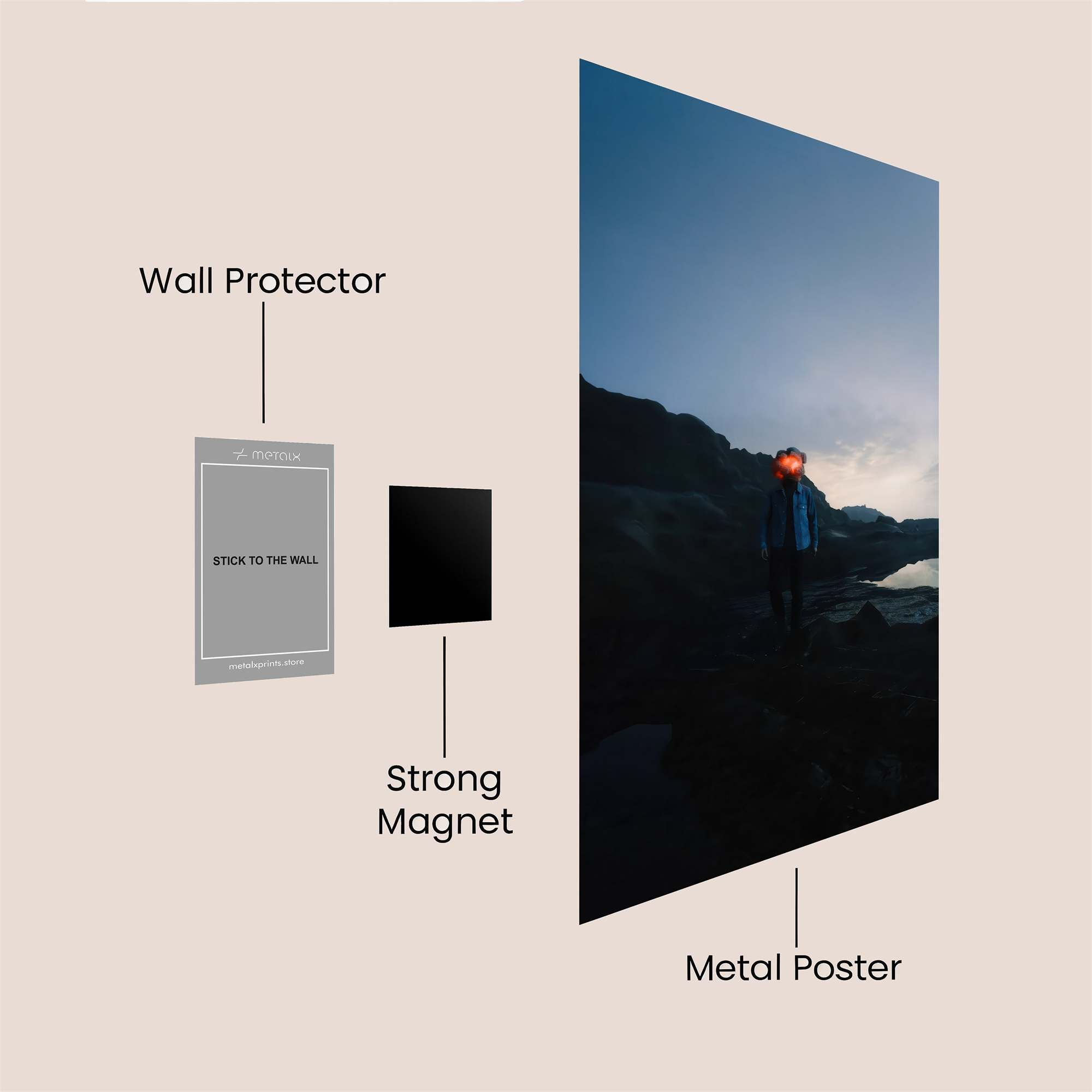 Hiker Serene Safe Wall Magnetic / M