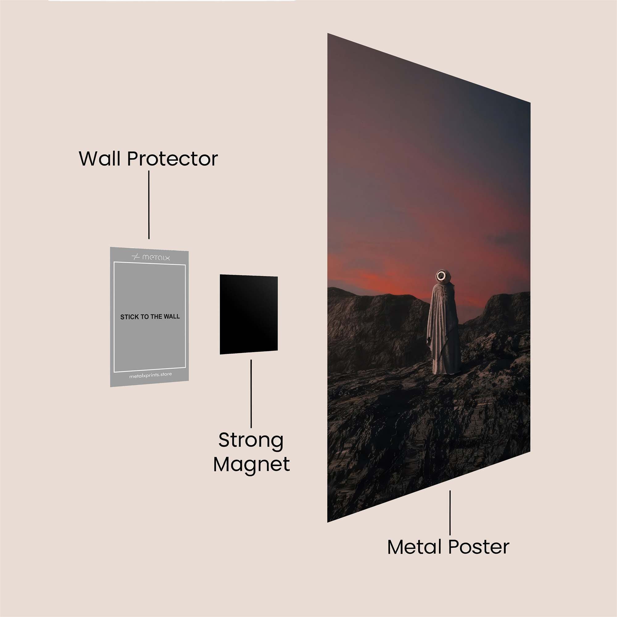 Statue Solitude Safe Wall Magnetic / M