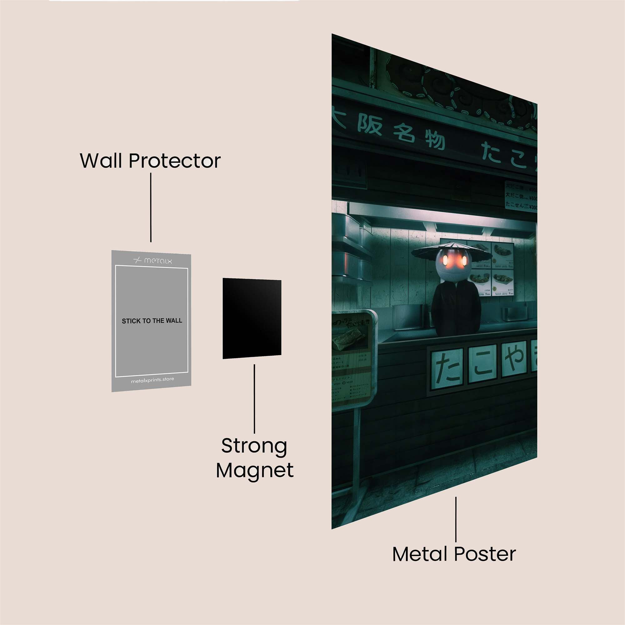 Ghostly Eatery Safe Wall Magnetic / M