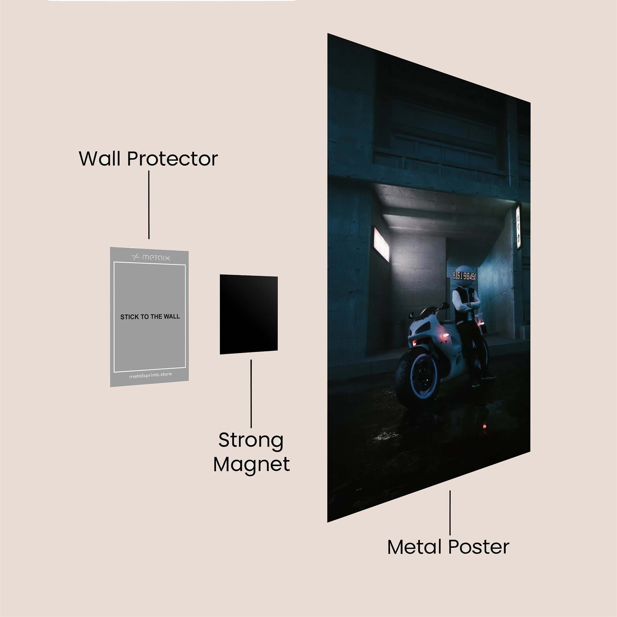 Rider Gloom Safe Wall Magnetic / M