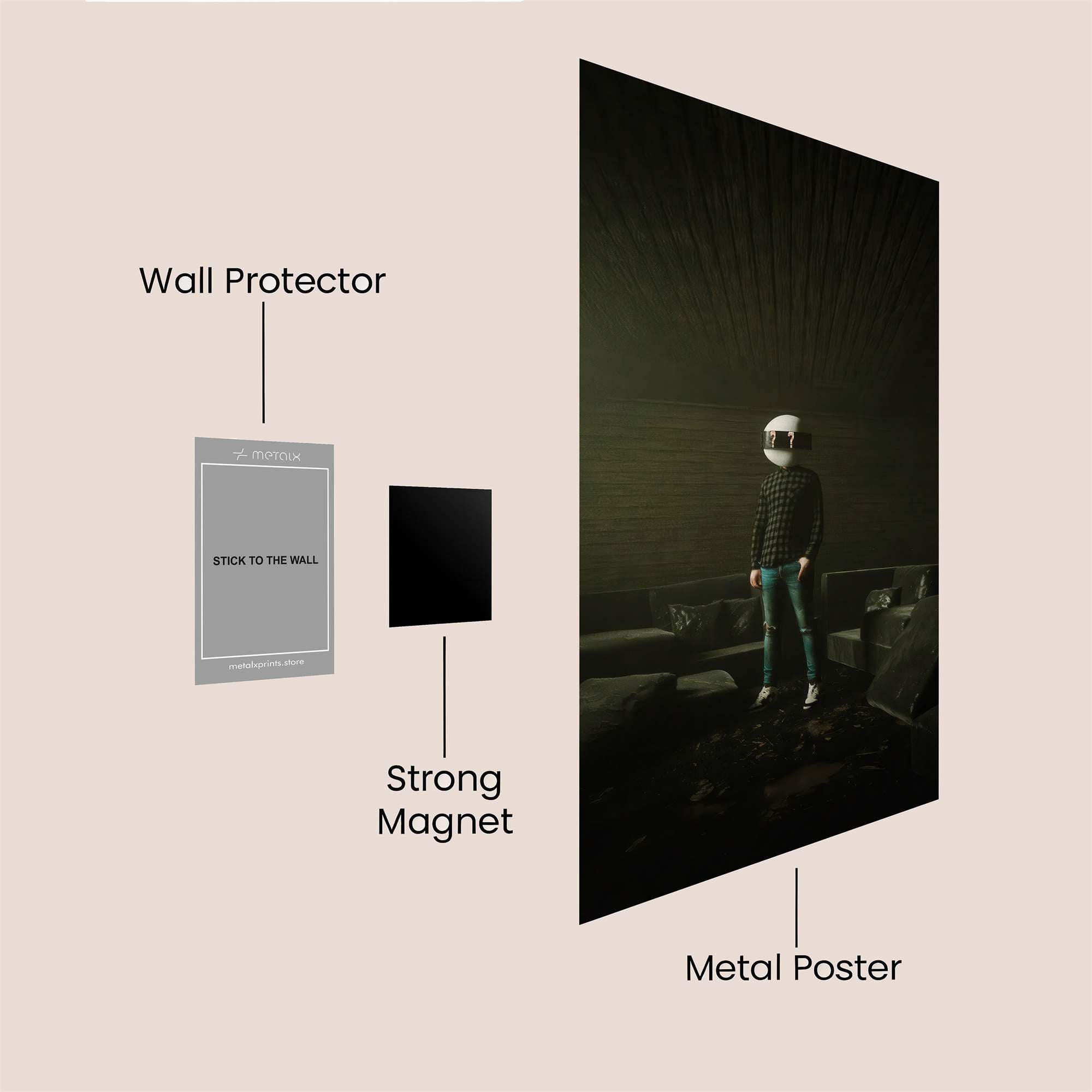 Helmeted Mystery Safe Wall Magnetic / M