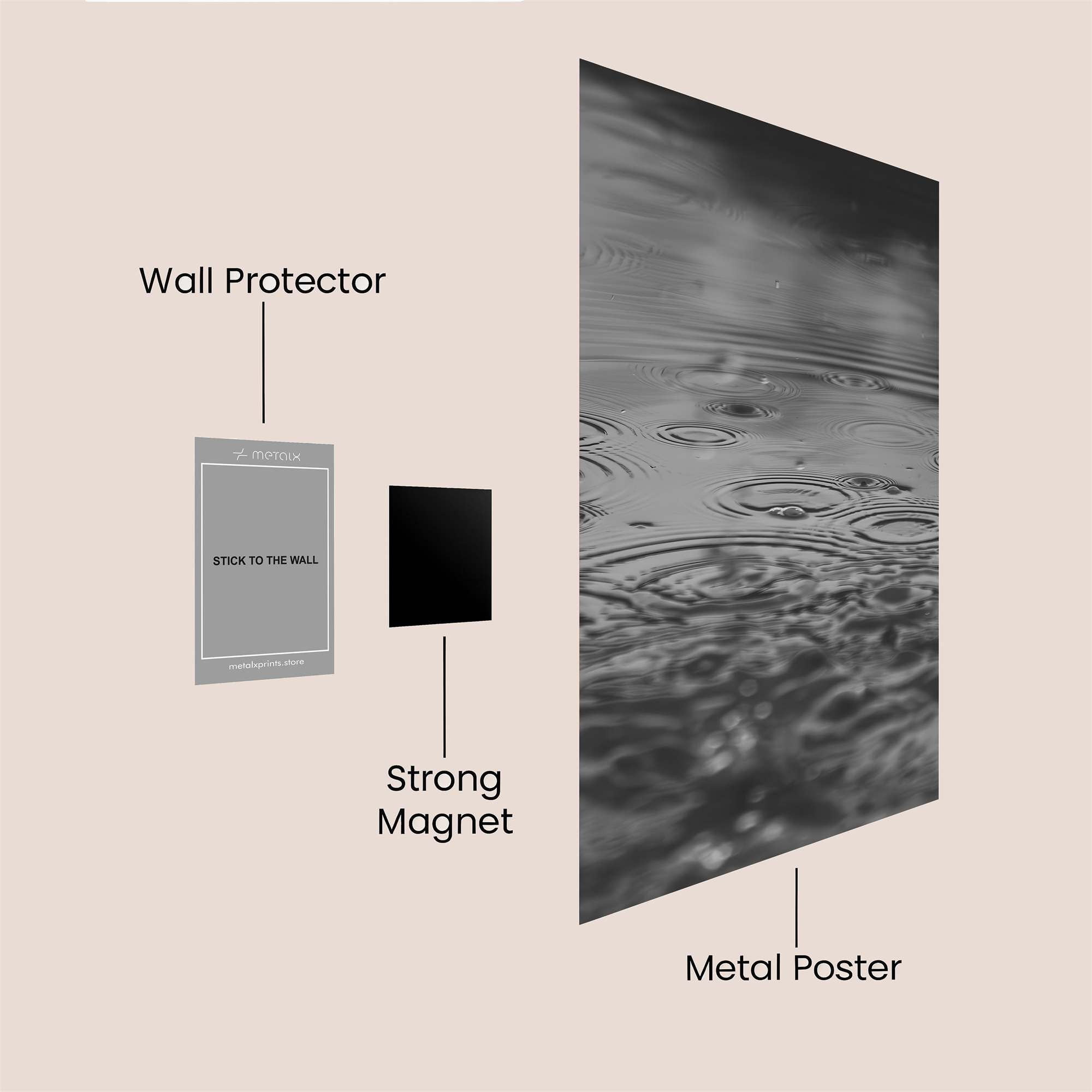 Rain Whispers Safe Wall Magnetic / M