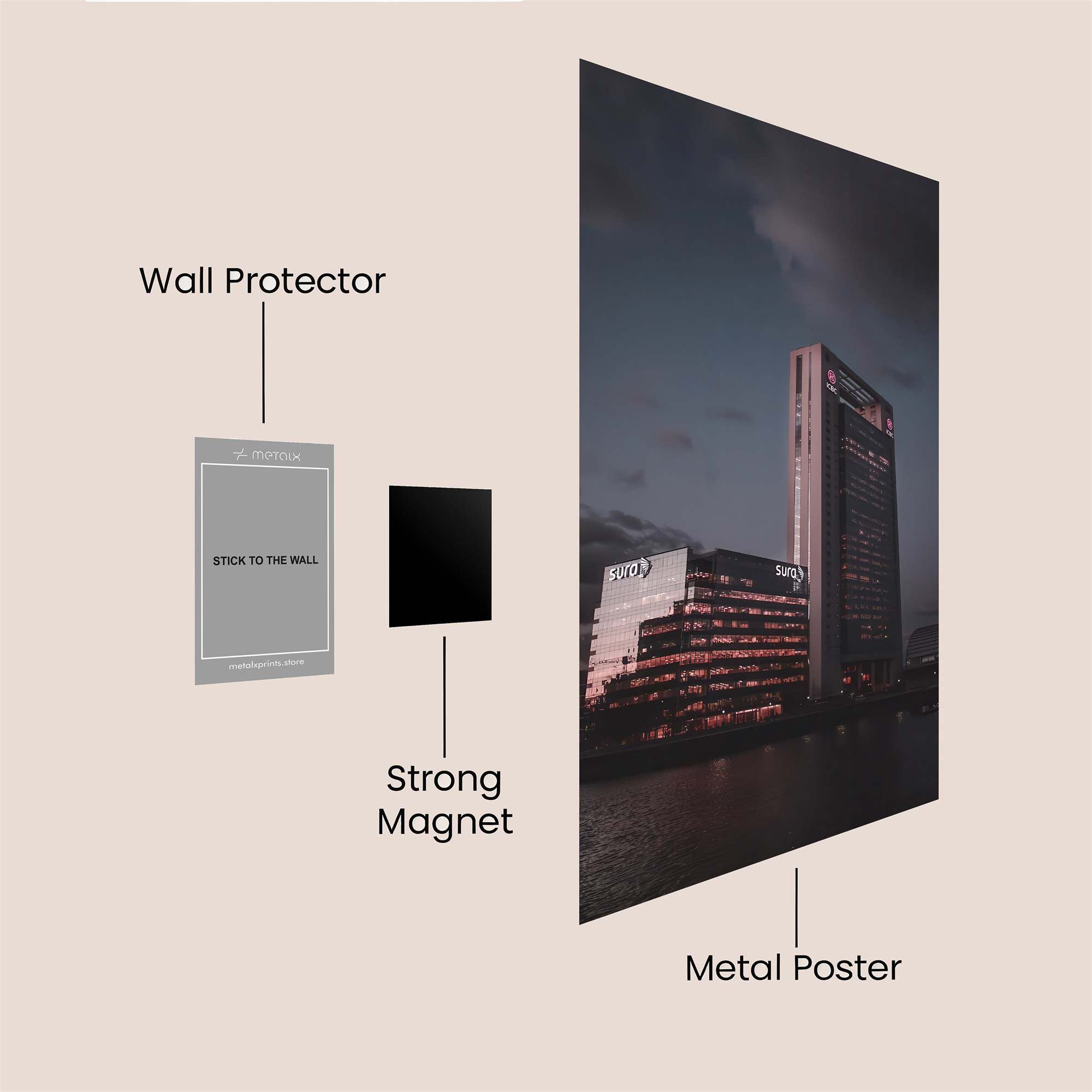 Skyscraper Twilight Safe Wall Magnetic / M