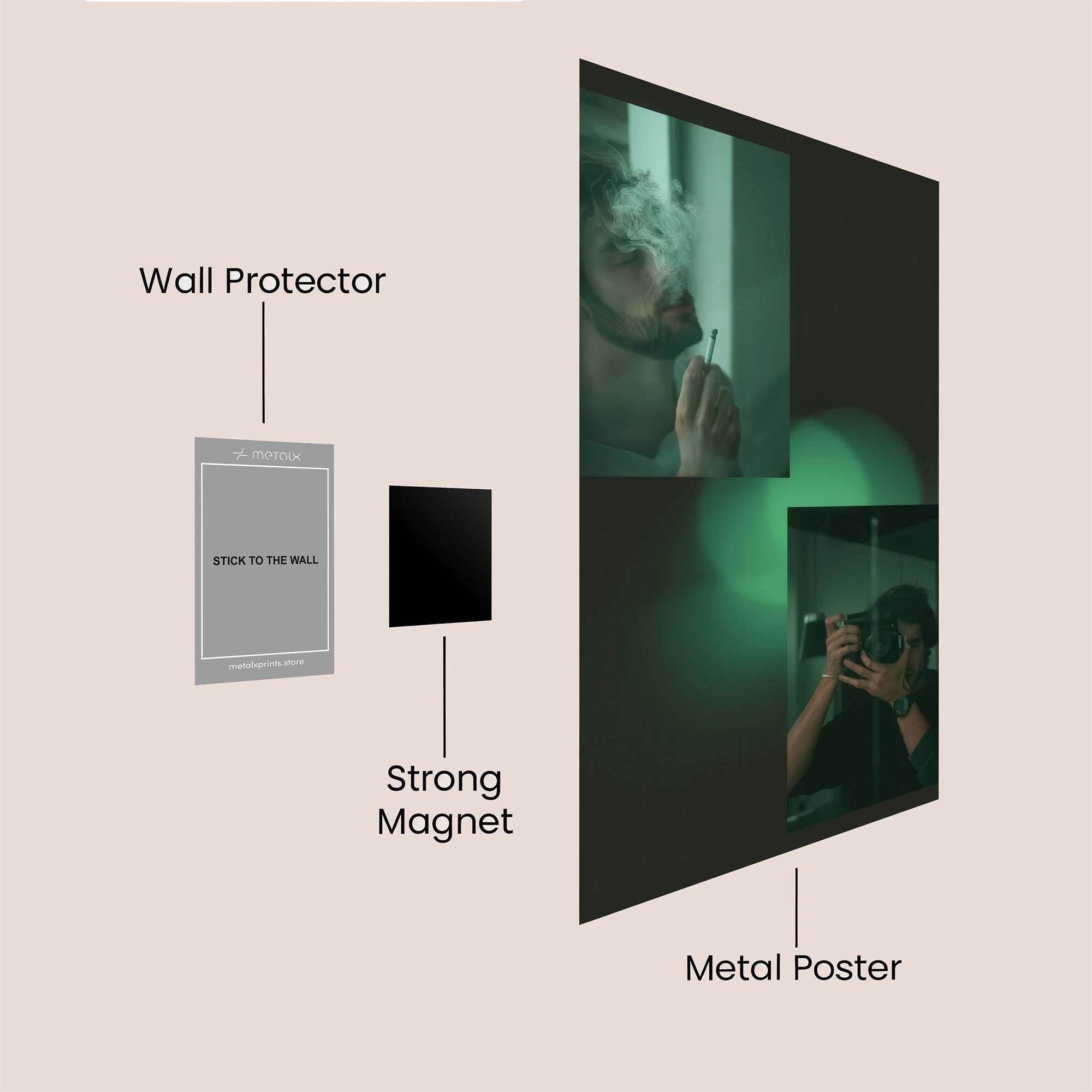 Smoke Reflection Safe Wall Magnetic / M