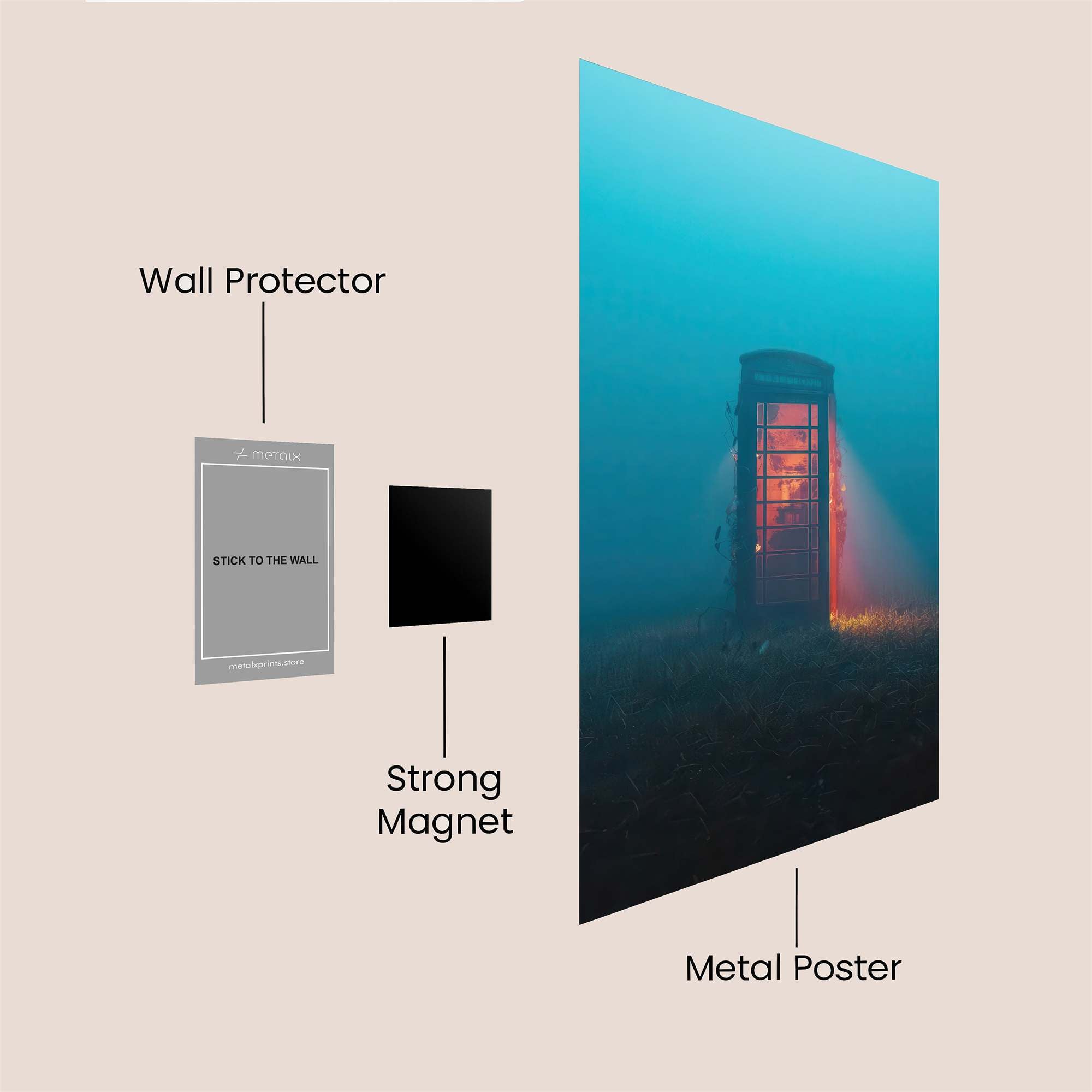 Phonebox Glow Safe Wall Magnetic / M