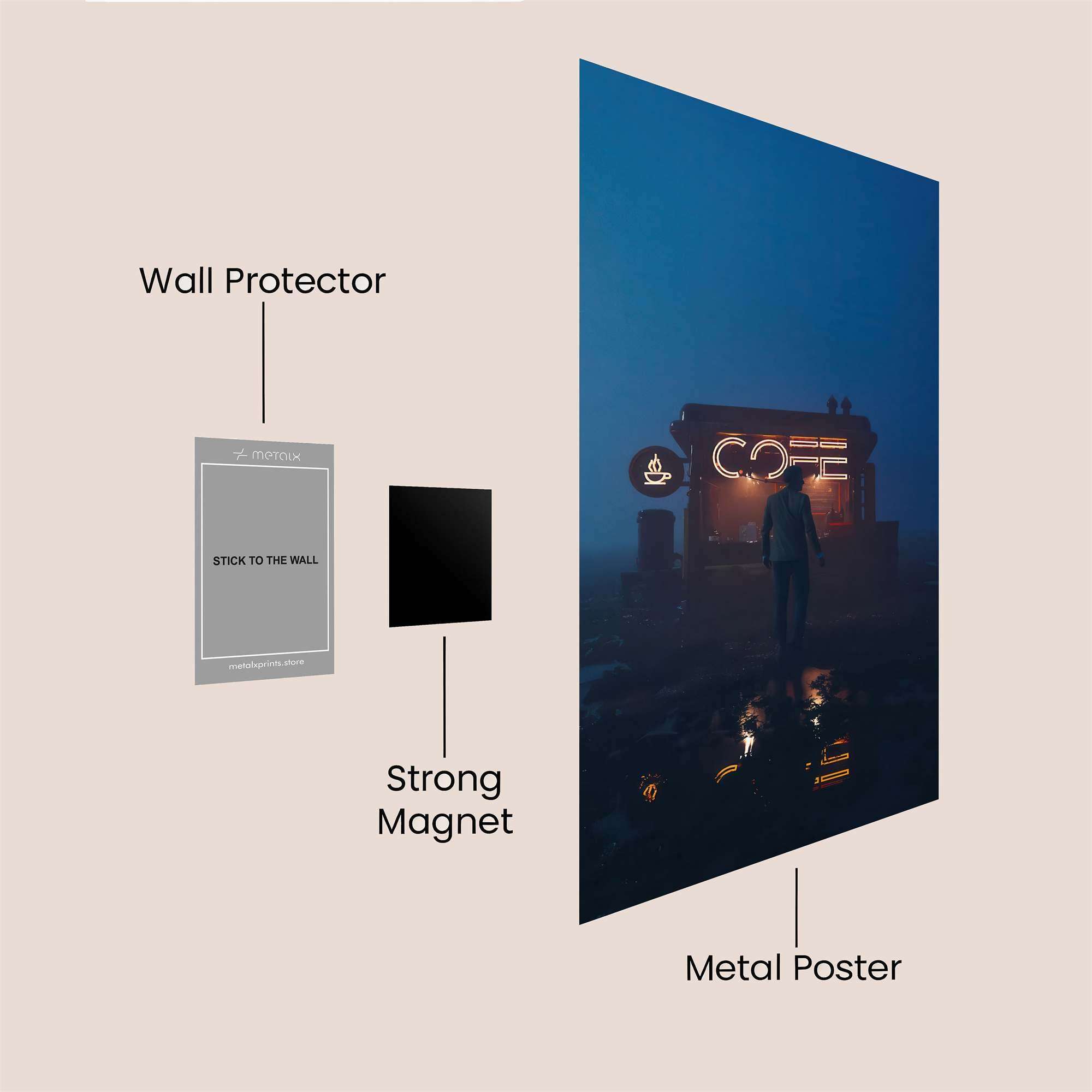Neon Solitude Safe Wall Magnetic / M
