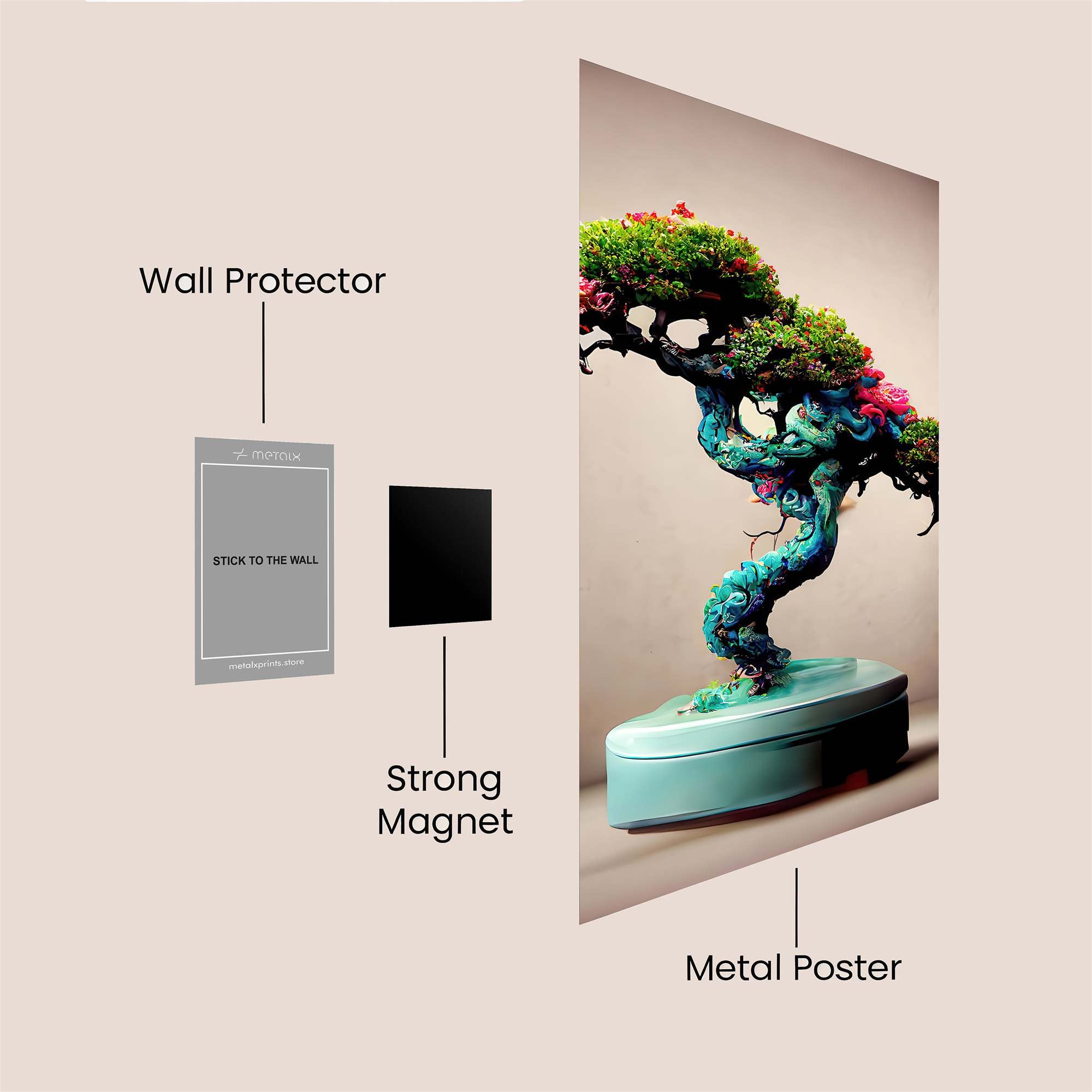 Whimsical Bonsai Safe Wall Magnetic / M