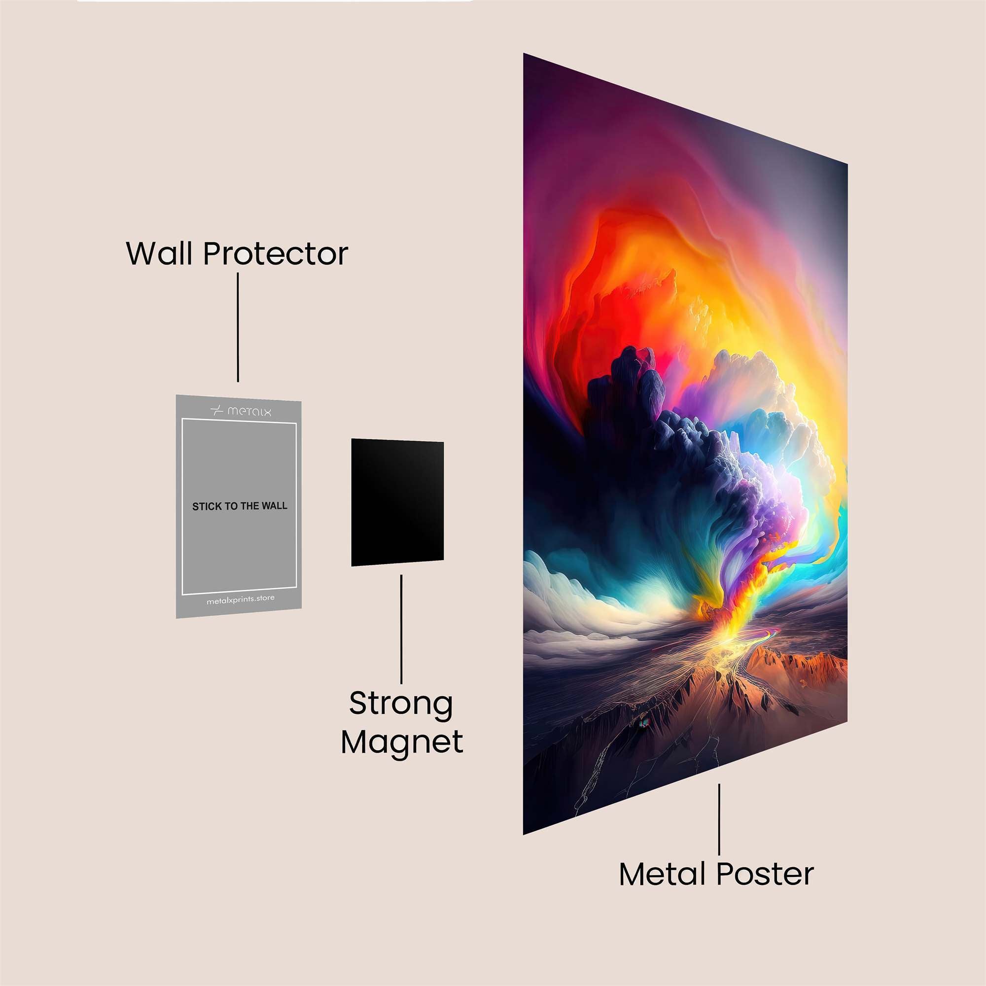 Colorful Eruption Safe Wall Magnetic / M
