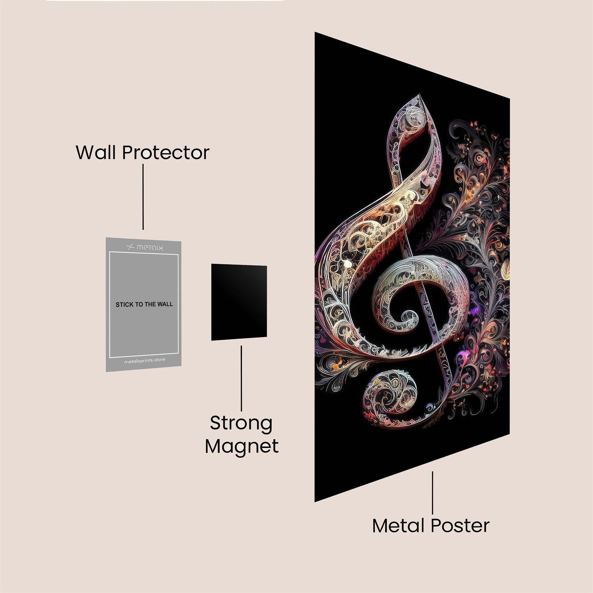 Music Whimsy Safe Wall Magnetic / M