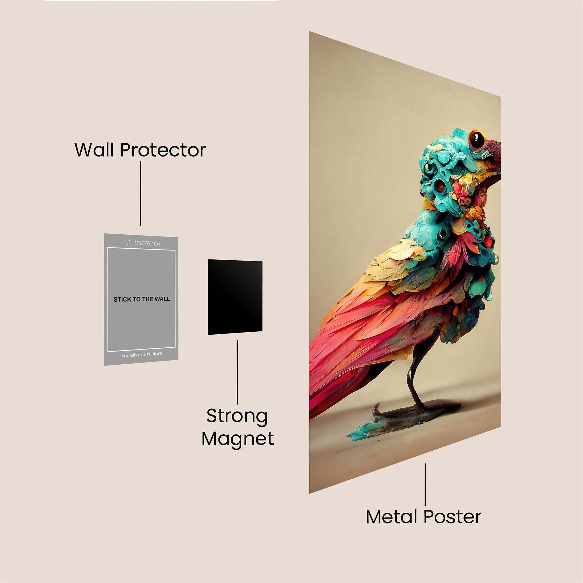 Bird Whimsy Safe Wall Magnetic / M