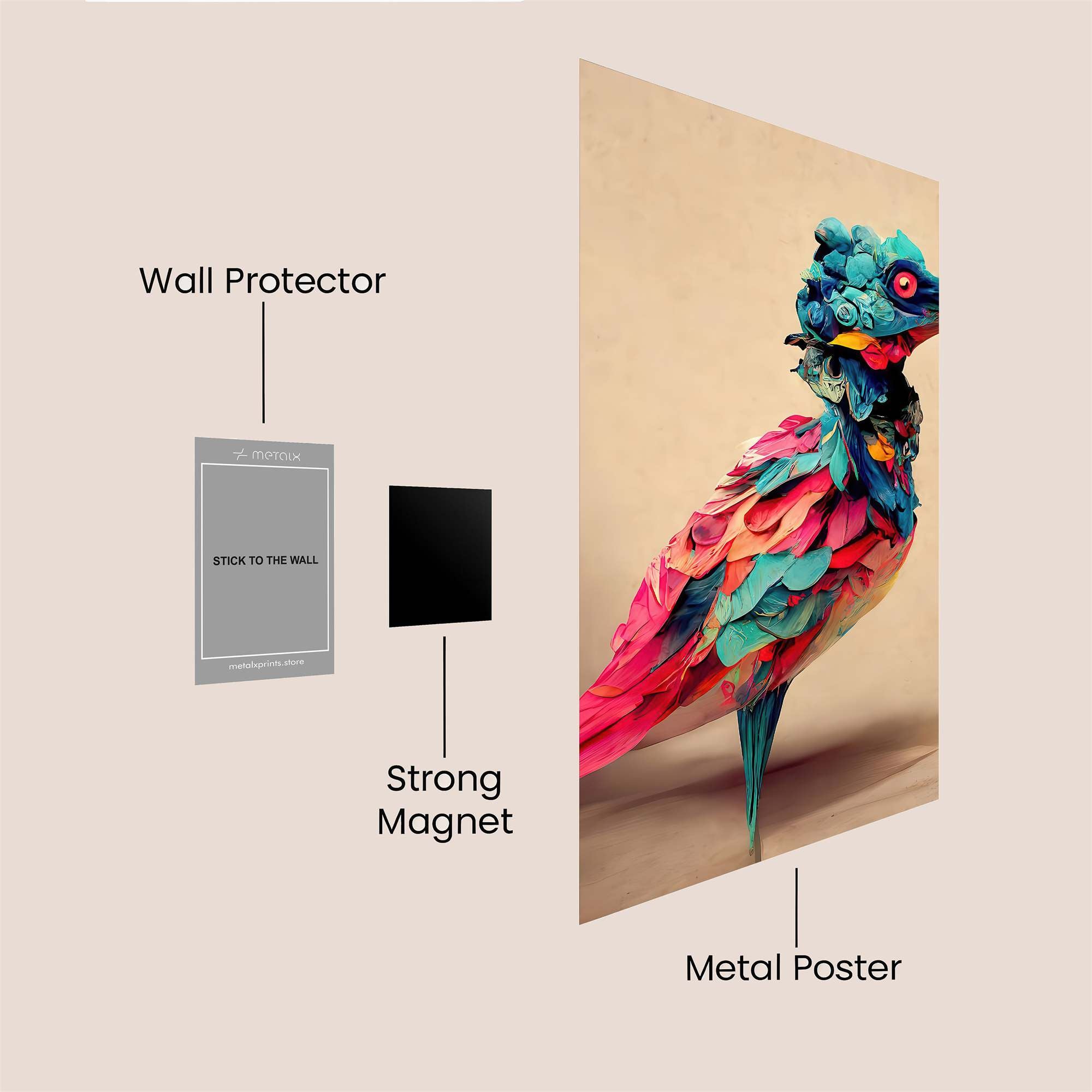 Bird Whimsy Safe Wall Magnetic / M