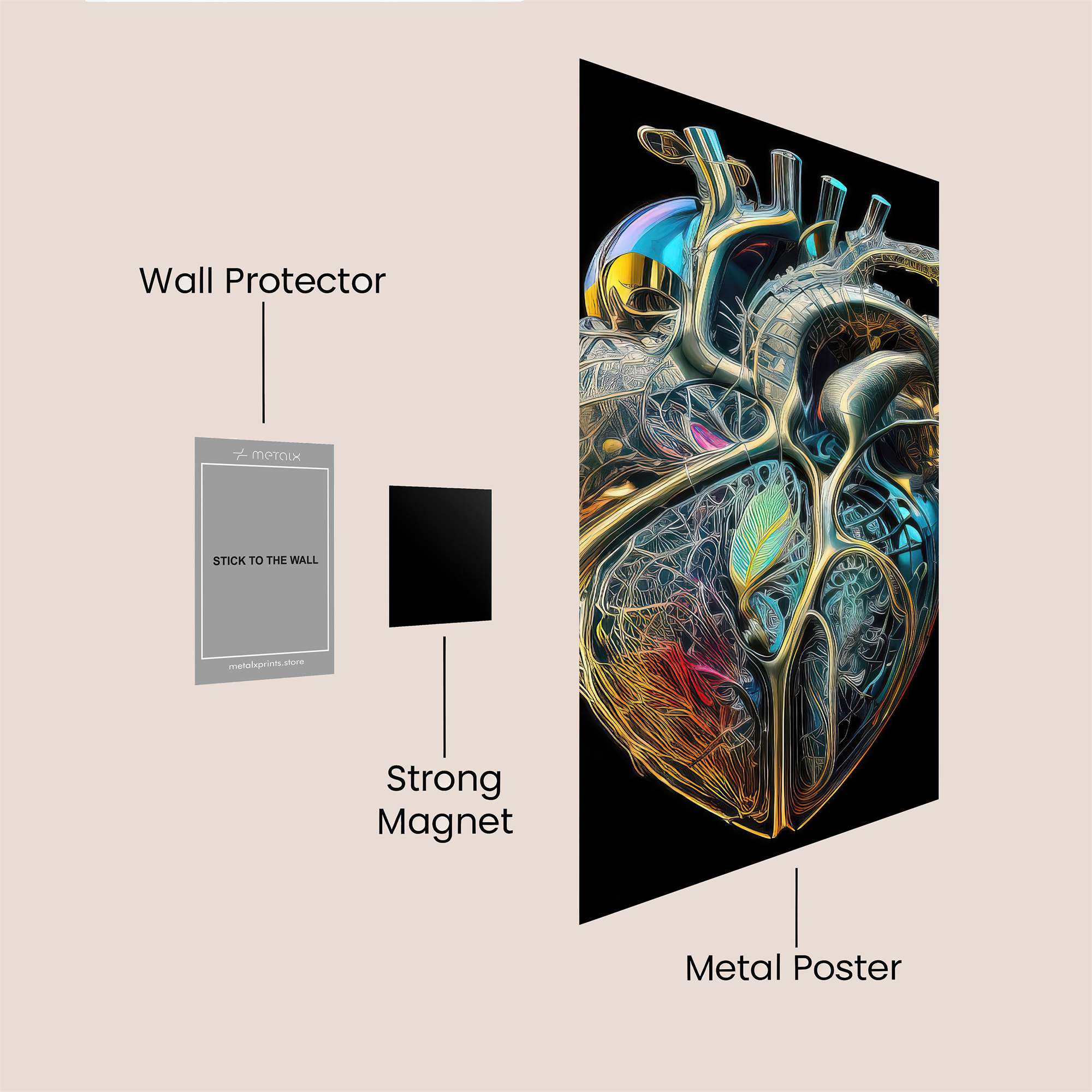 Heart Luminous Safe Wall Magnetic / M